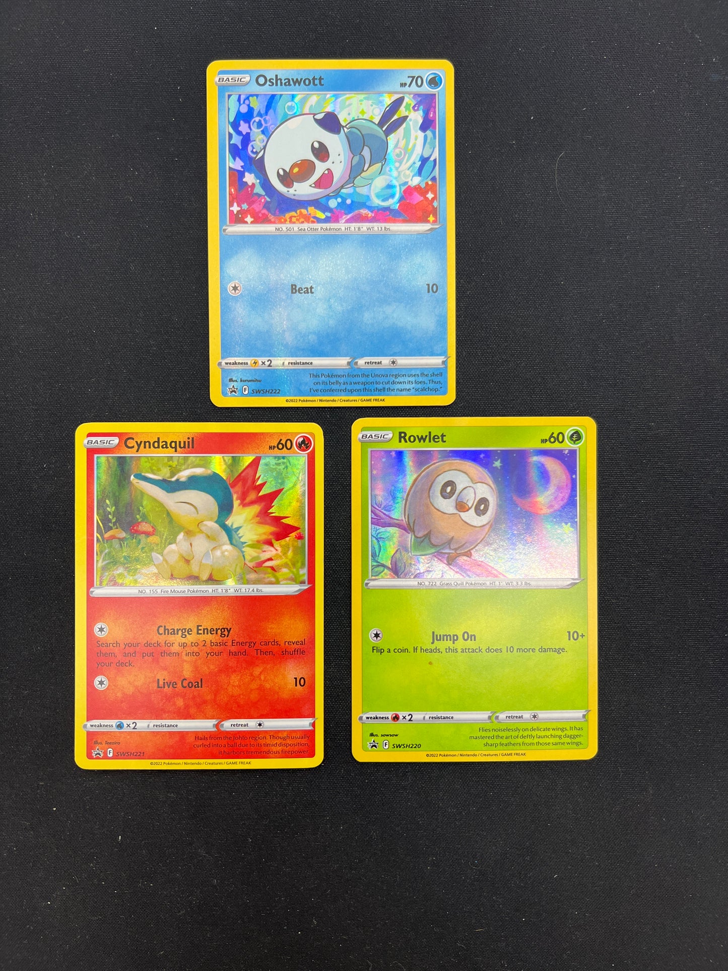 Auction Lot 135: Pokemon Cards Lot of 3 Starter Holos Conditions Vary