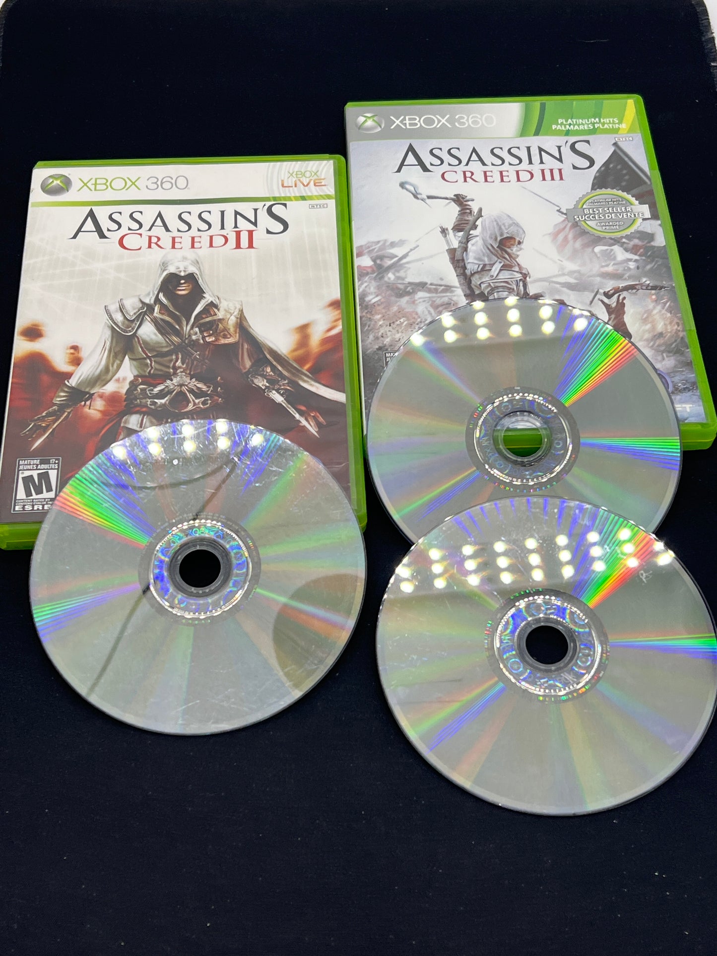 Auction Lot 19: XBOX 360 Assassins Creed II & III Disc & Case