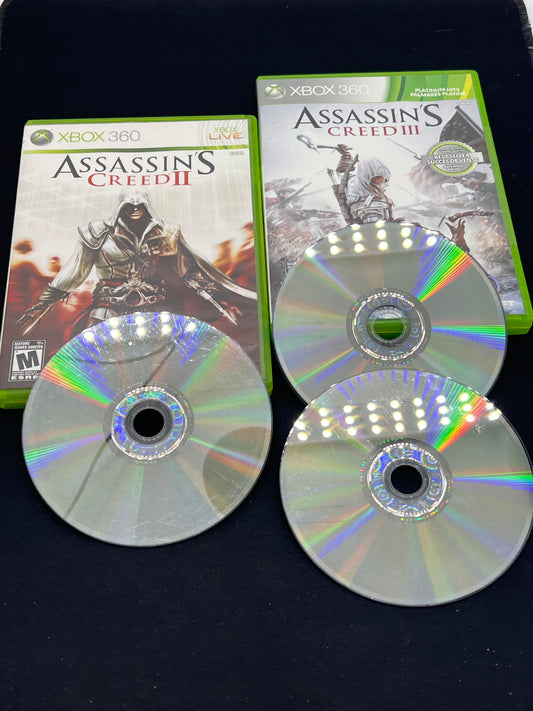 Auction Lot 19: XBOX 360 Assassins Creed II & III Disc & Case