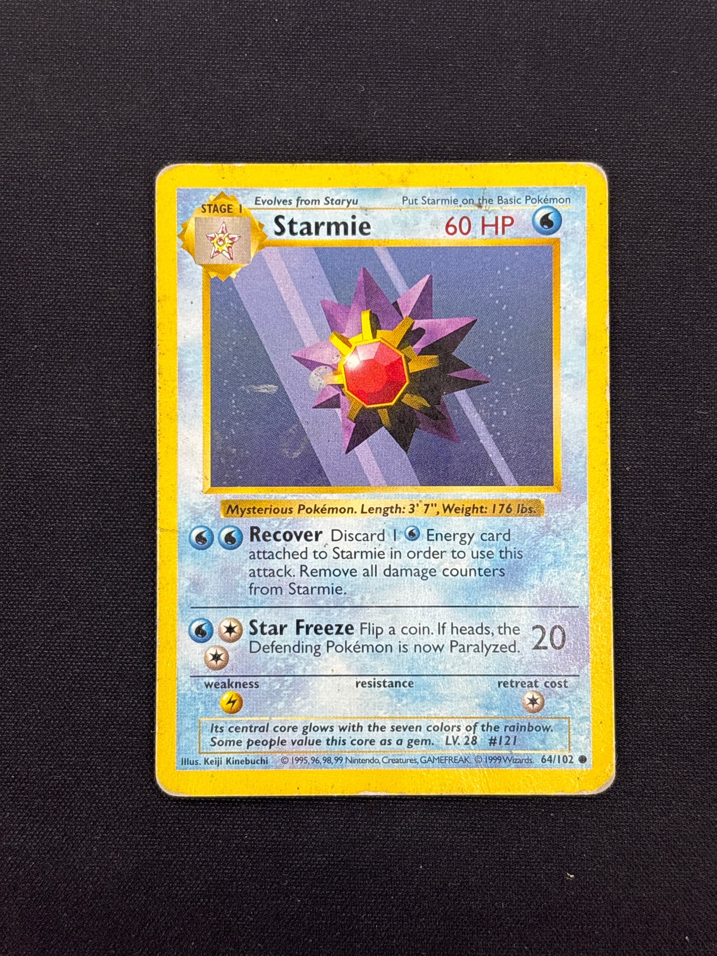 Auction Lot 207: Starmie Pokemon Shadowless Card Conditions Vary