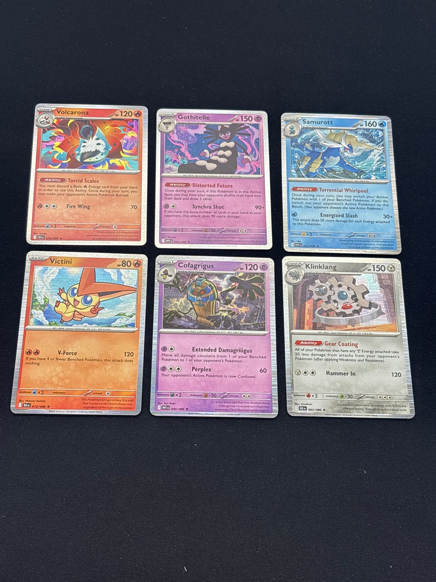 Auction Lot 400: Pokemon Cards Black Bolt White Flare Assorted Lot of 6 Holo Rare Conditions Vary