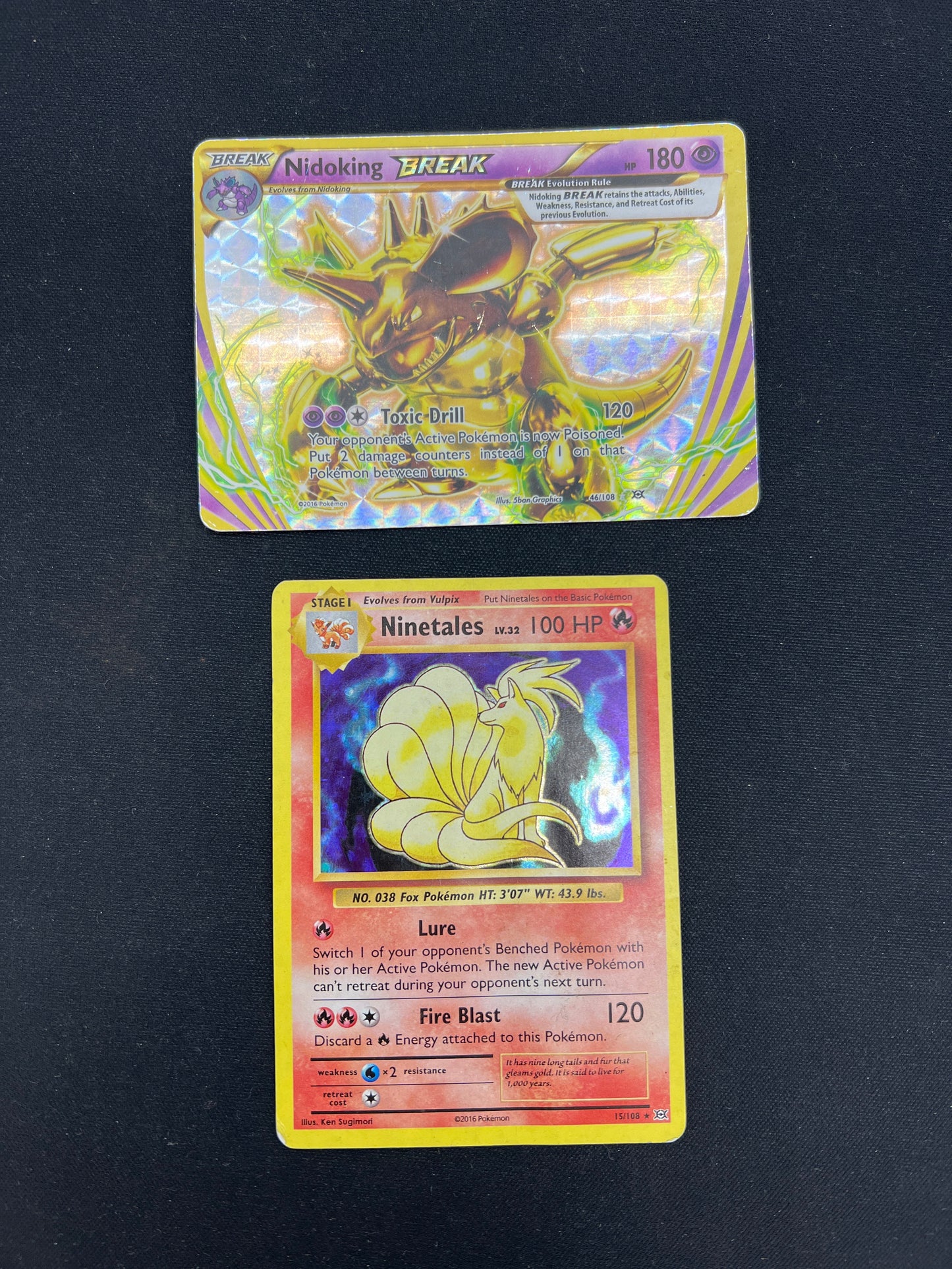Auction Lot 74: Pokemon Cards Lot of 2 XY Evolutions Holo and Break Conditions Vary