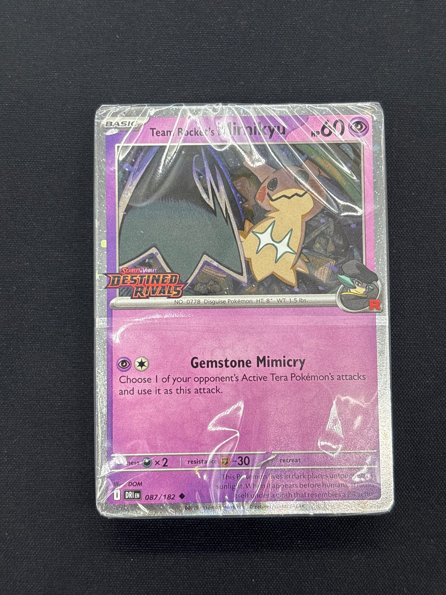 Auction Lot 273: Team Rocket Mimkyu Pokemon Destined Rivals Build and Battle Sealed Deck