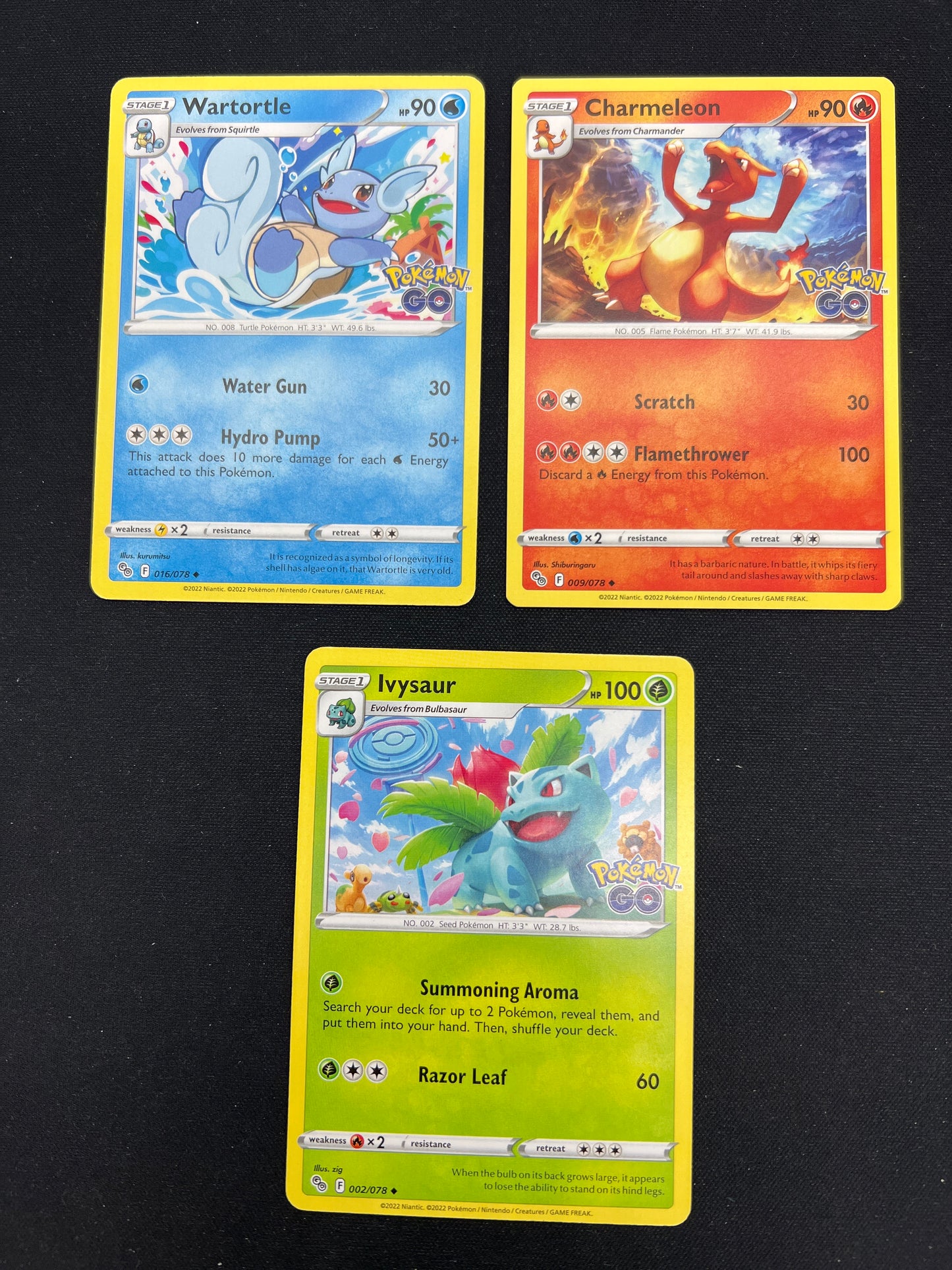 Auction Lot 349: Pokemon Cards Lot of 3 Assorted Pokemon GO Stamp Conditions Vary