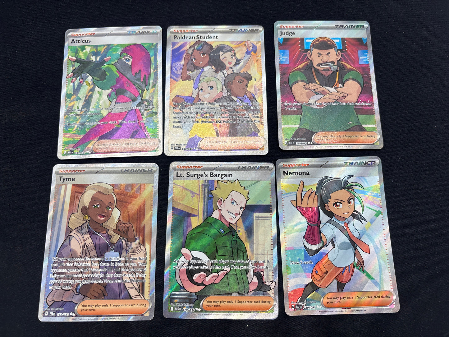 Auction Lot 157: Pokemon Cards Lot of 6 Assorted Full Art Trainers Conditions Vary