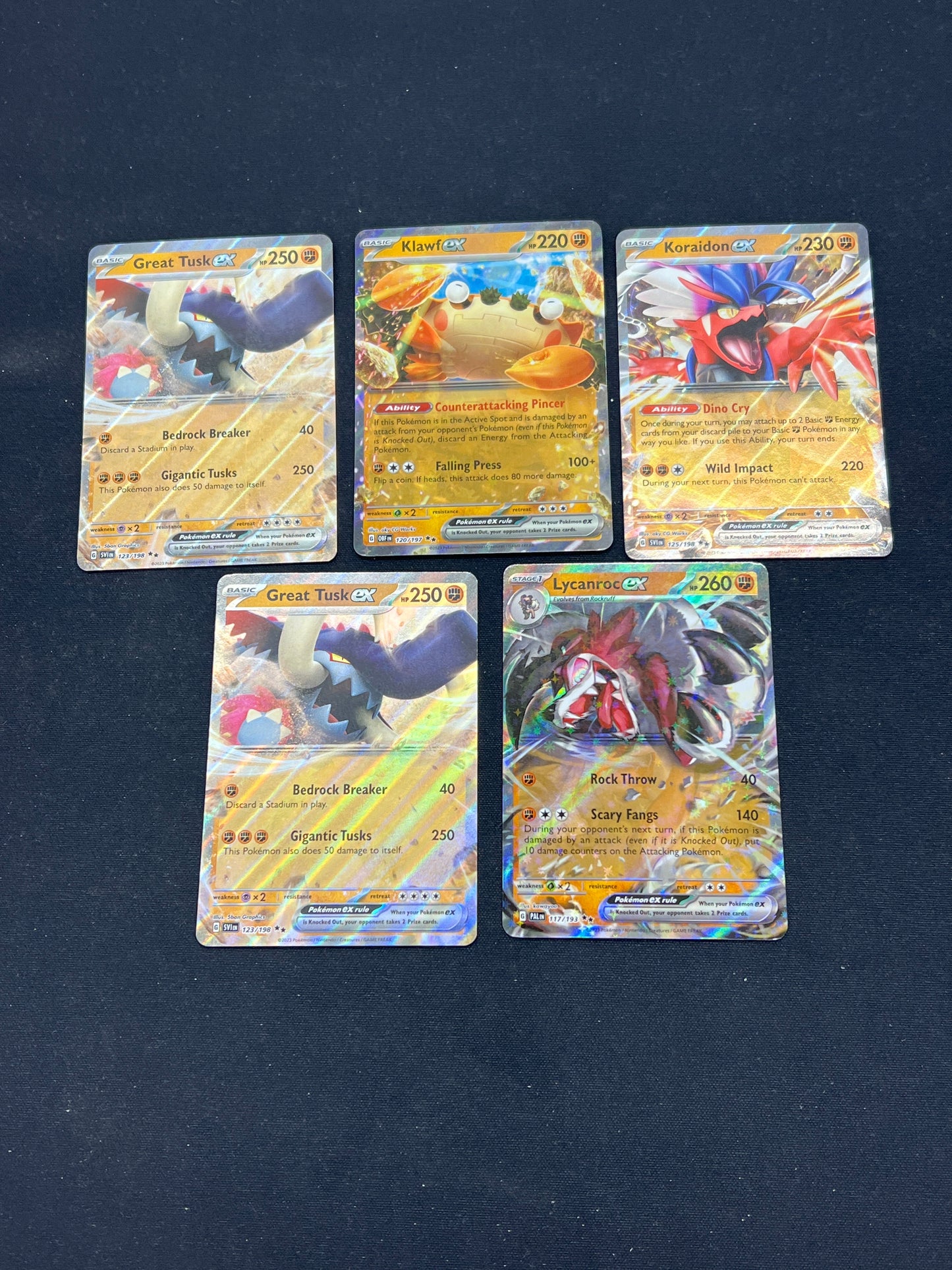 Auction Lot 169: Pokemon Cards Lot of 5 Assorted SV EX Conditions Vary