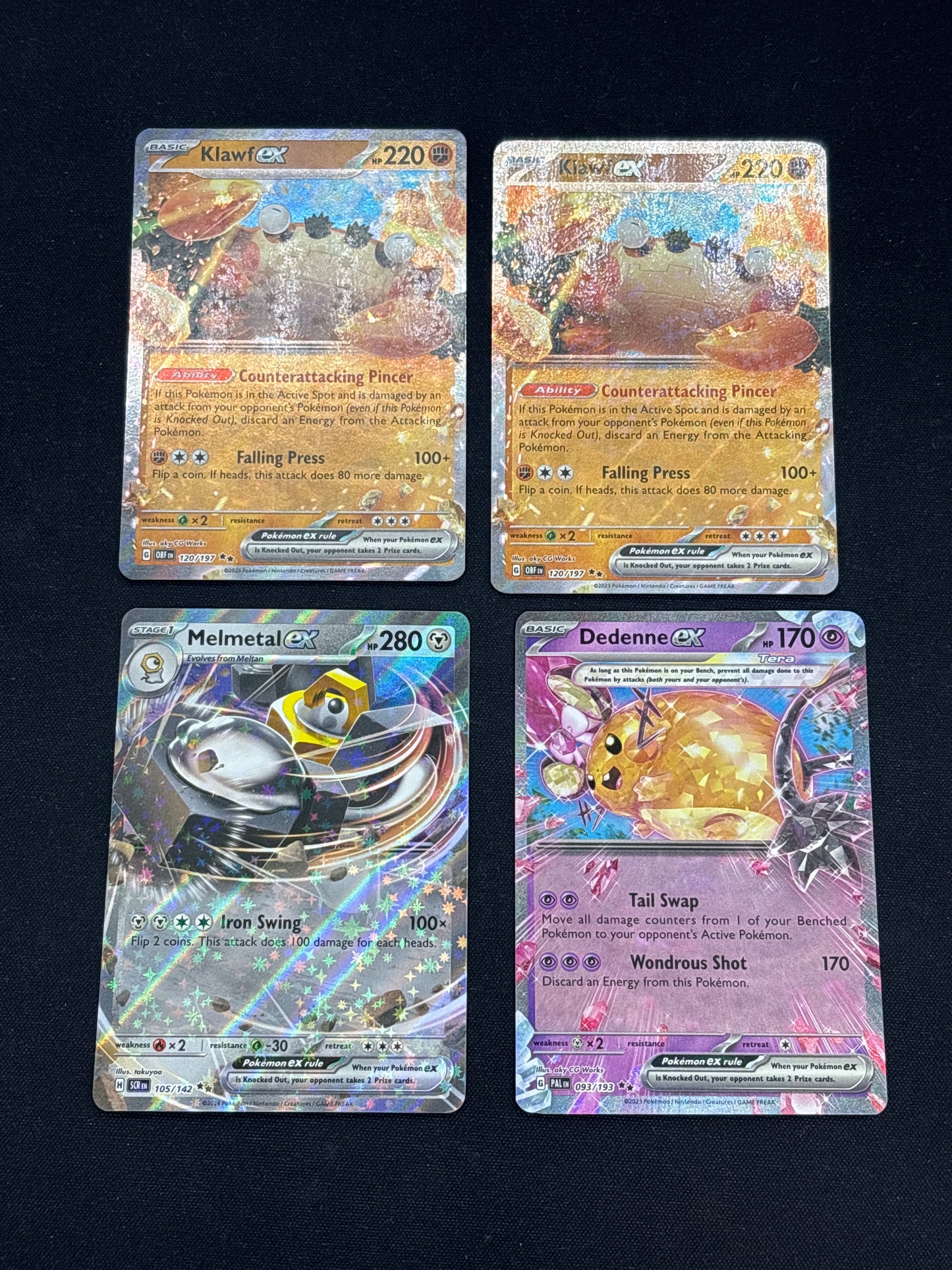 Auction Lot 46: Pokemon Cards Lot of 4 SV EX Double Rares Conditions Vary
