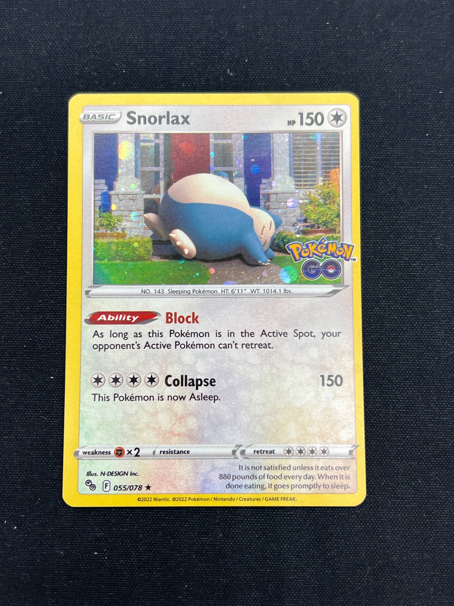 Auction Lot 253: Pokemon Cards Snorlax Holo Stamped Pokemon GO Conditions Vary