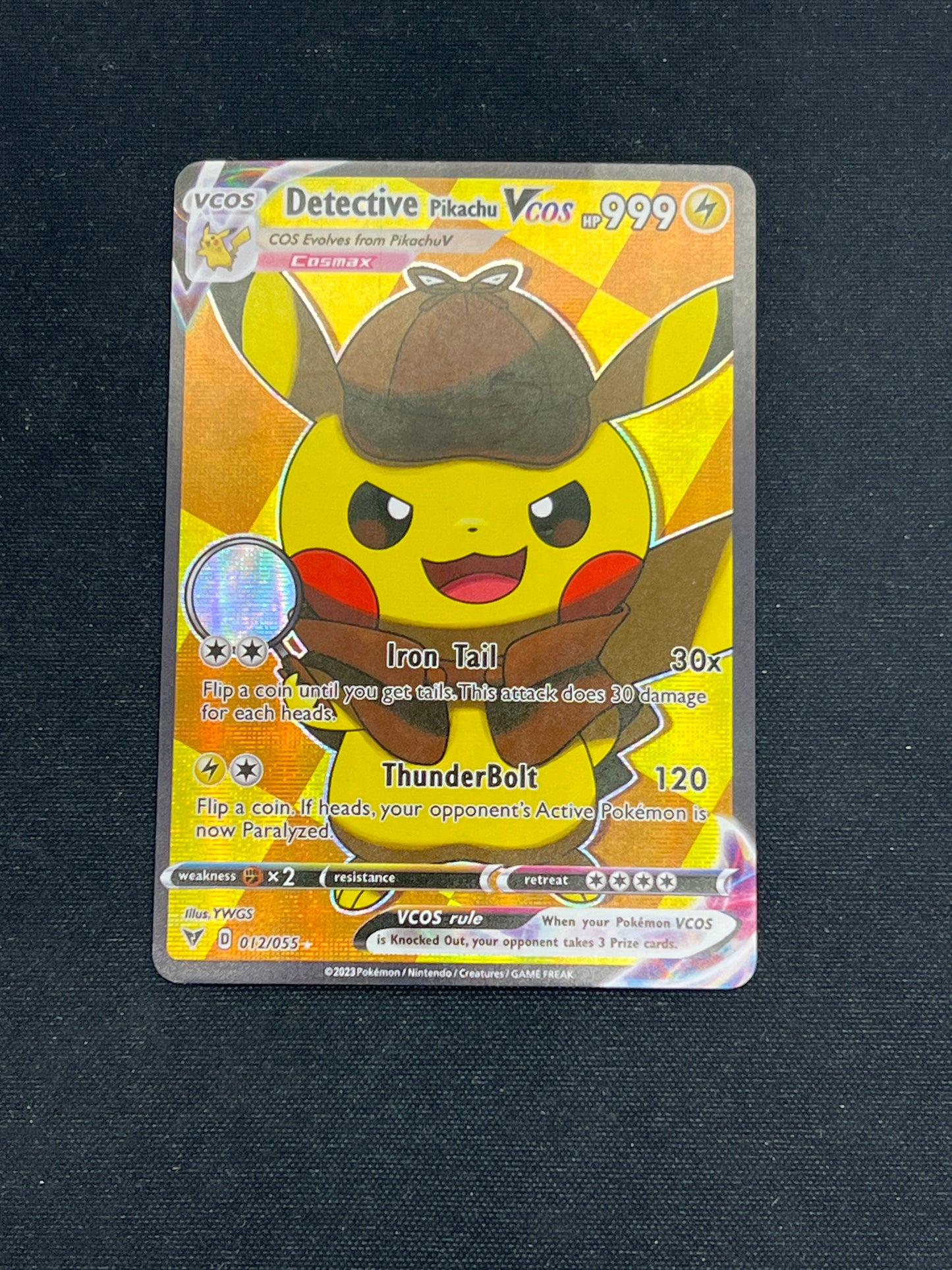 Auction Lot 317: Pokemon CUSTOM Cards Detective Pikachu VCOS Full Art Condition Vary