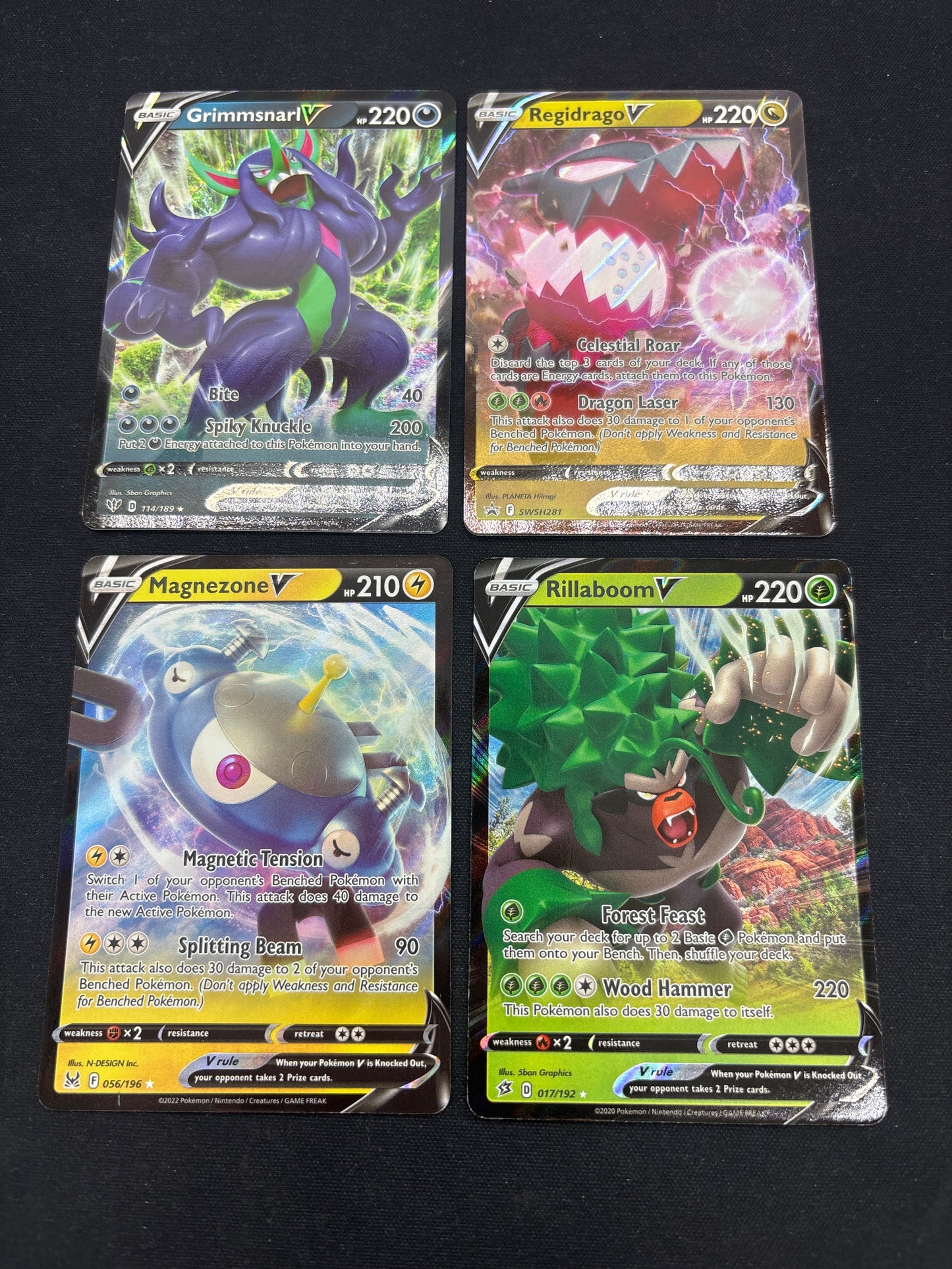 Auction Lot 158: Pokemon Cards Lot of 4 Assorted V Full Arts Conditions Vary
