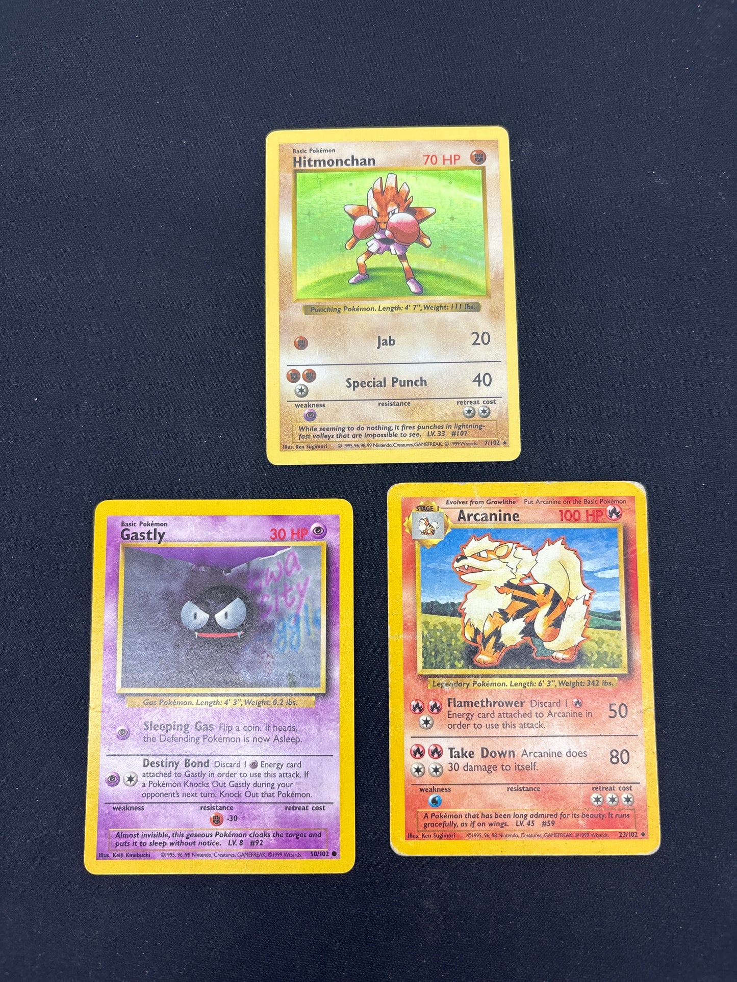 Auction Lot 3: Pokemon Cards Assorted Lot of 3 Base Set Holo Uncommon Commons Conditions Vary