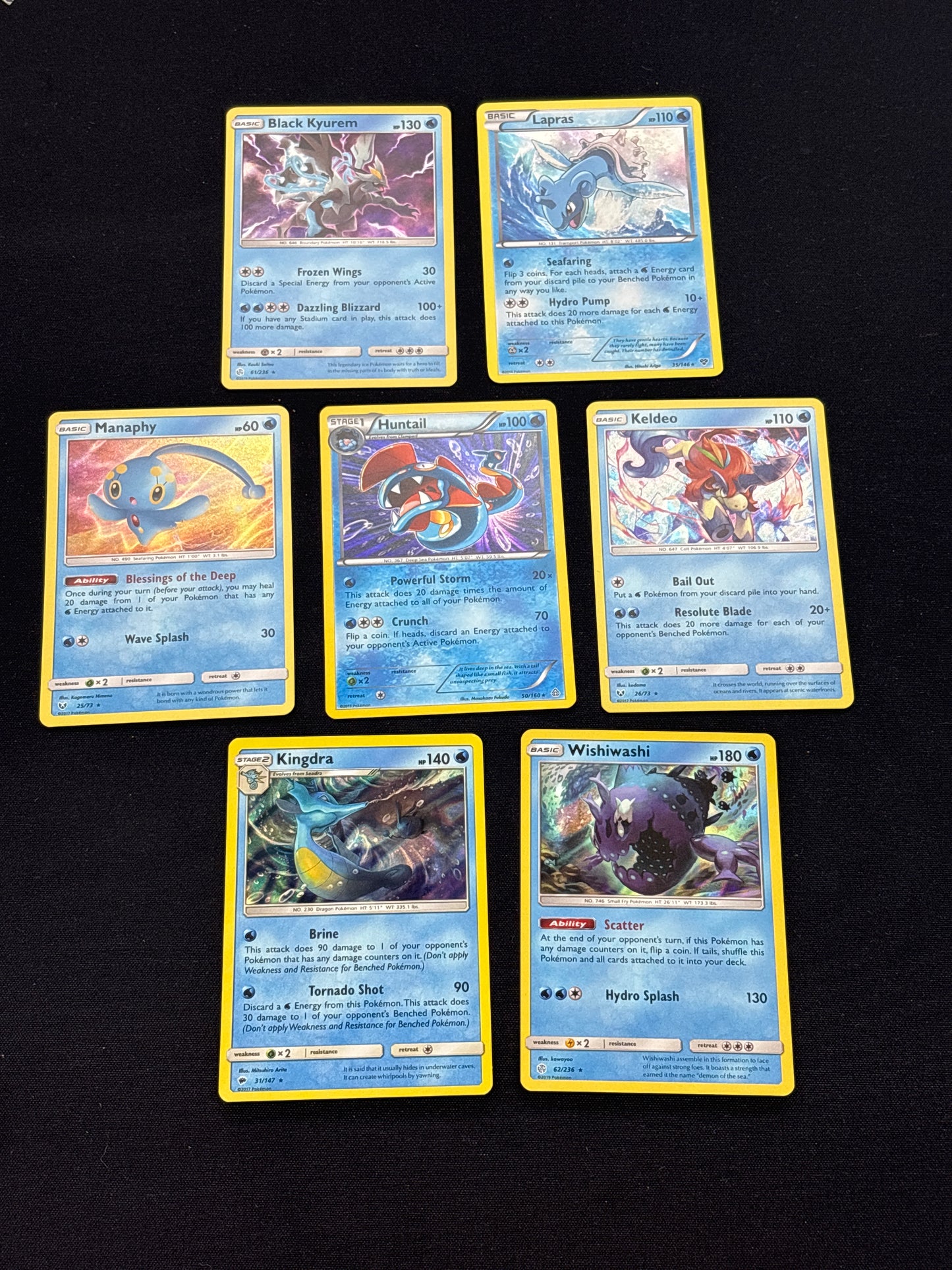 Auction Lot 274: Pokemon Cards Lot of 7 Assorted Water Holo Rares Conditions Vary