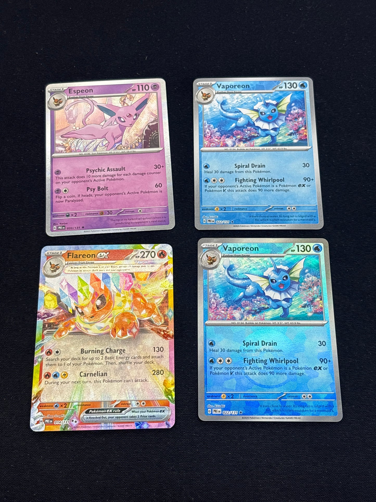 Auction Lot 413: Pokemon Cards Lot of 4 Assorted Eeveelution Holos and EX Conditions Vary