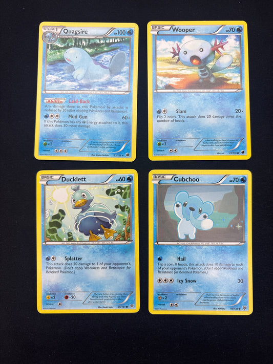 Auction Lot 358: Pokemon Cards Lot of 4 Assorted BW Era Water Type Conditions Vary