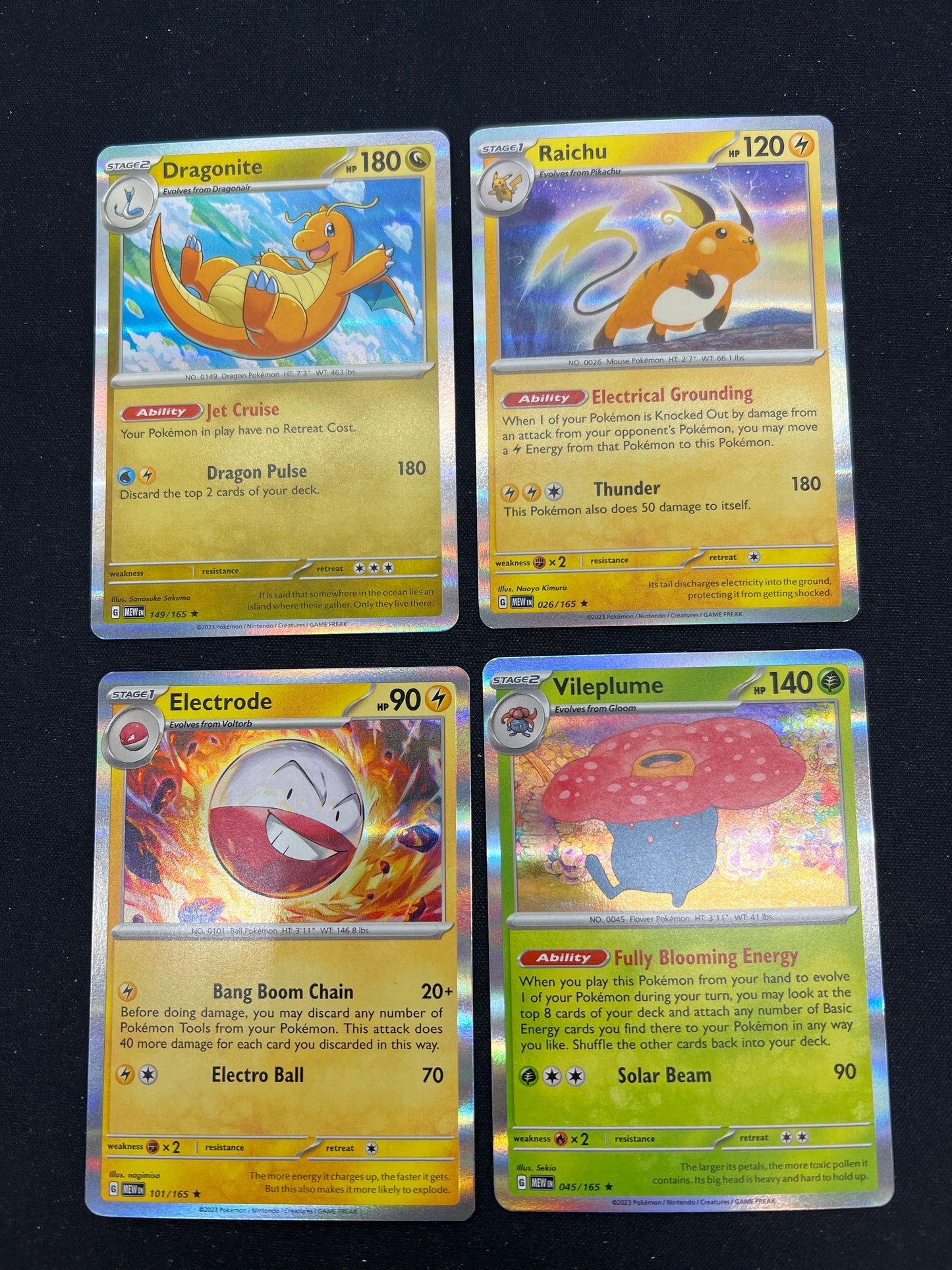 Auction Lot 262: Pokemon Cards SV 151 Assorted Lot of 4 Holo Rares Conditions Vary