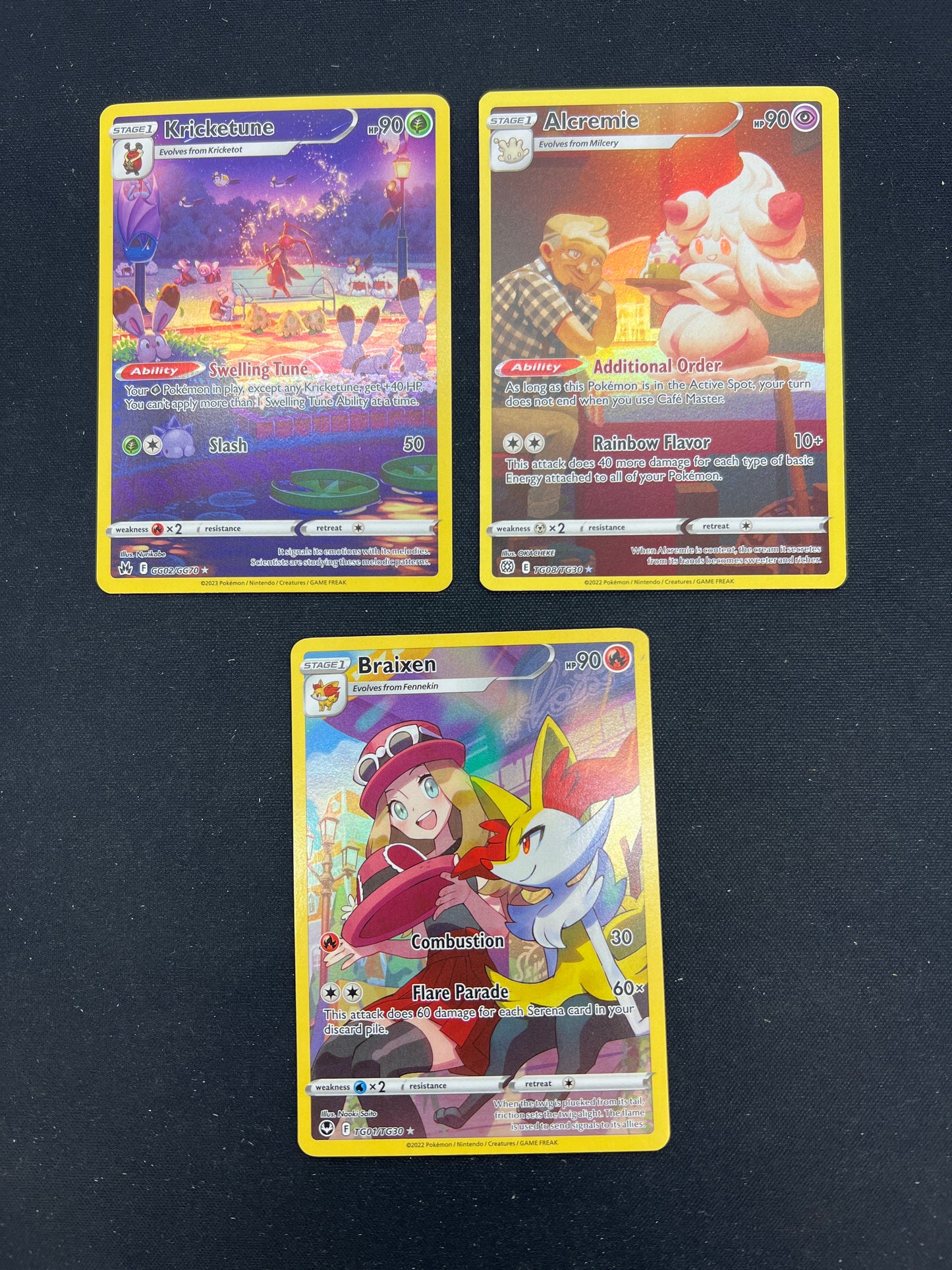 Auction Lot 110: Pokemon Cards Assorted Lot of 3 Full Art Trainer Gallery Conditions Vary