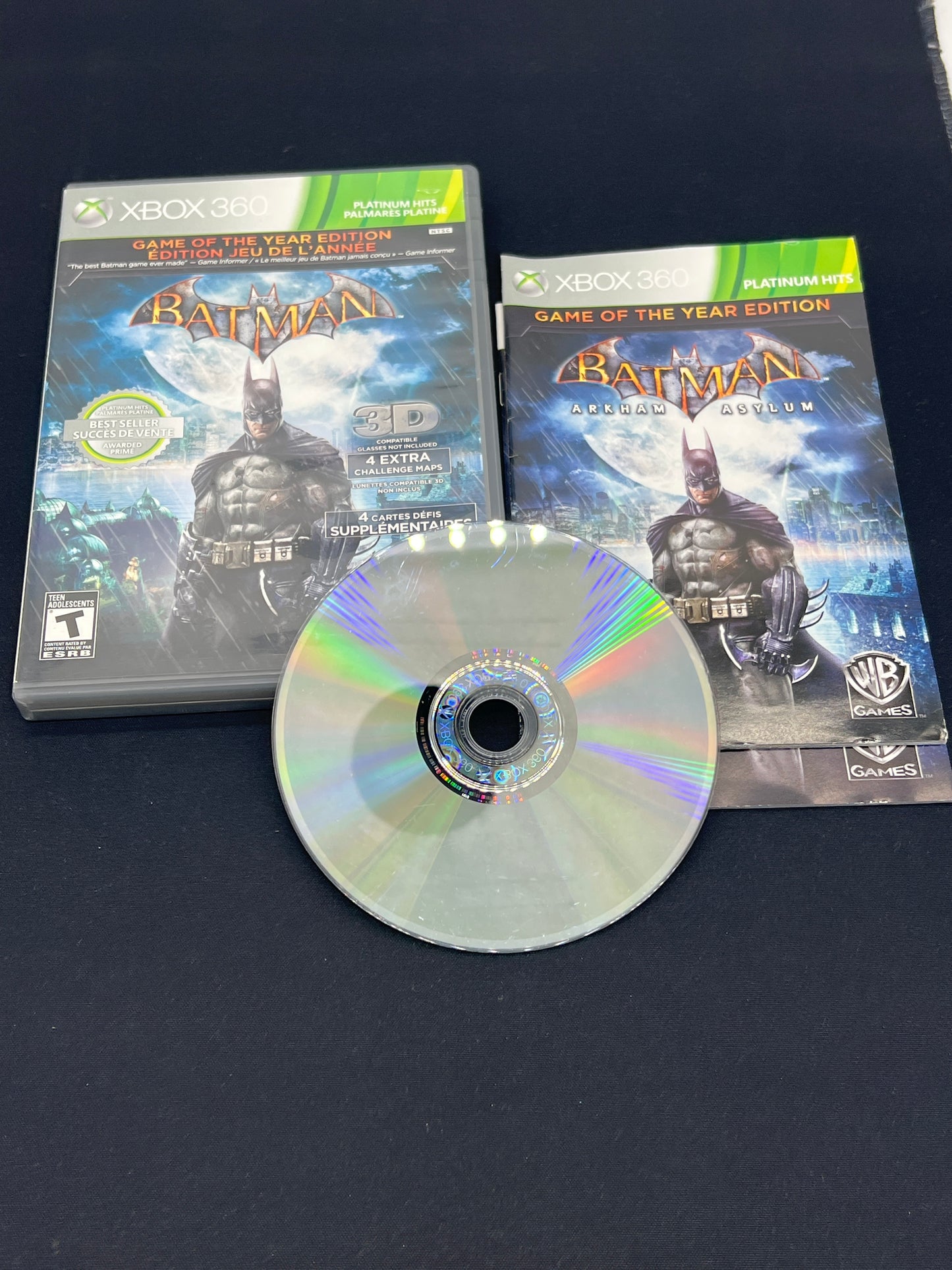 Auction Lot 130: XBOX 360 Video Game Batman Arkham Asylum GOTY CIB