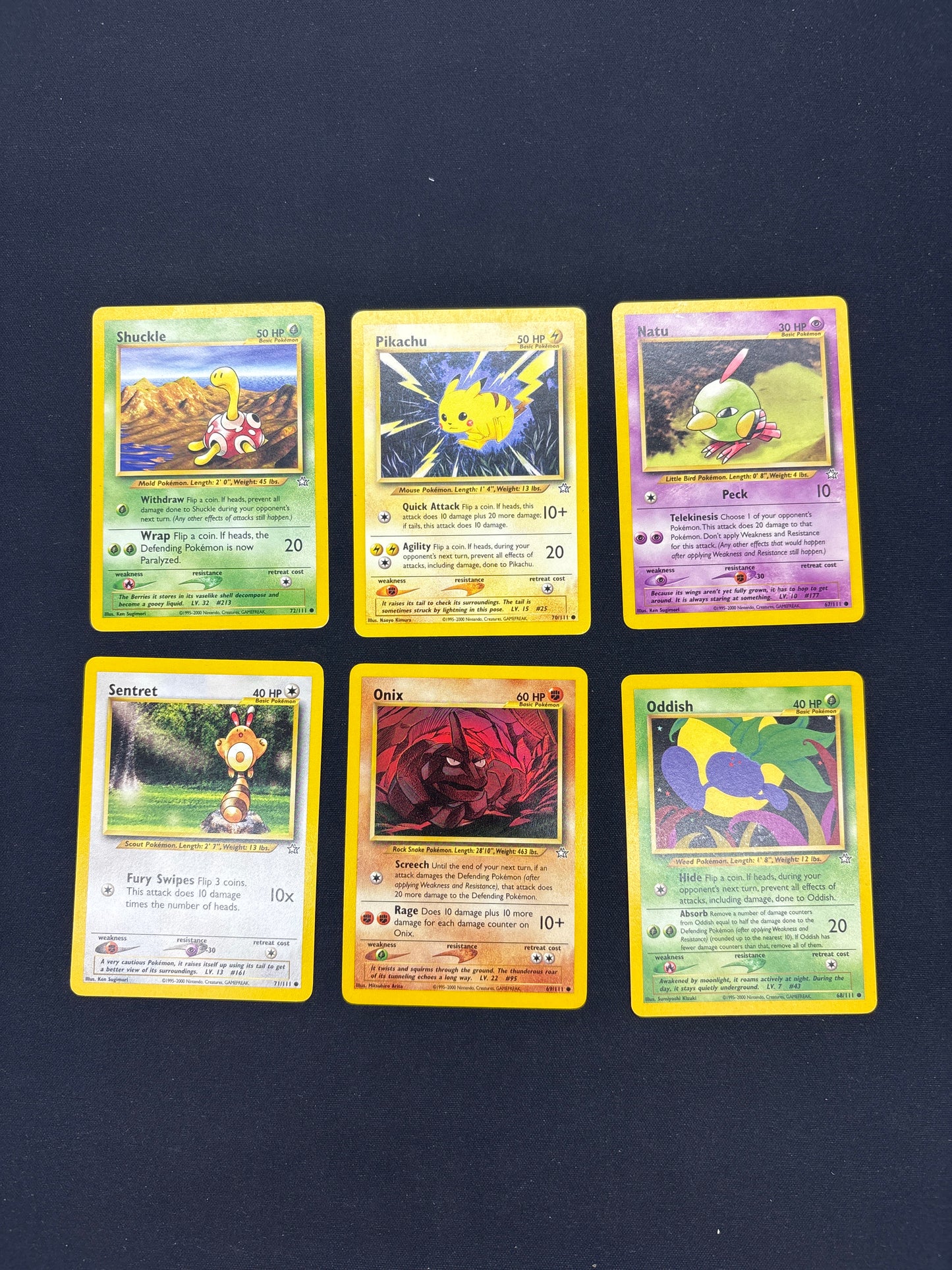 Auction Lot 184: Pokemon Neo Genesis Card Lot 8 Conditions Vary