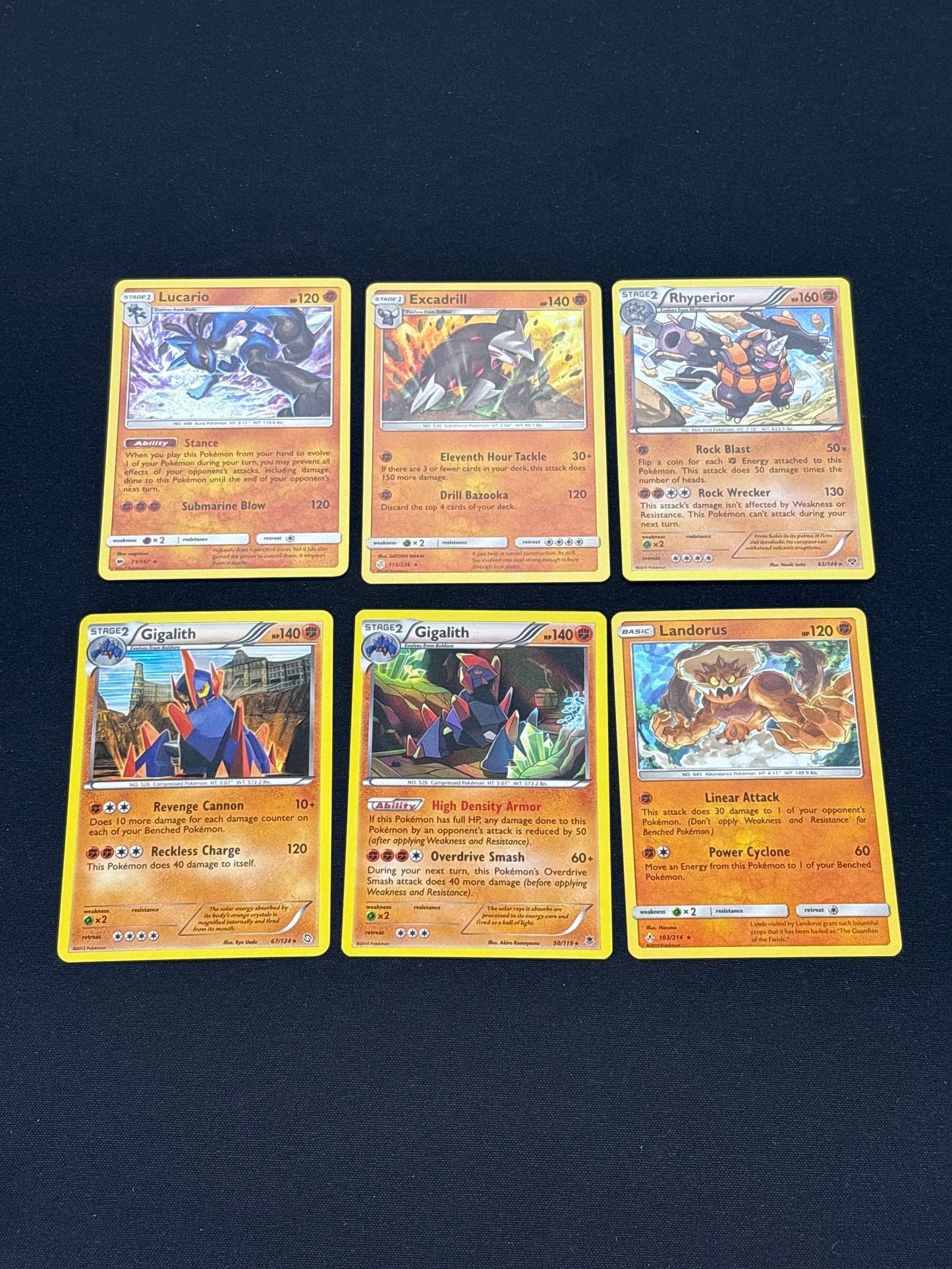 Auction Lot 264: Pokemon Cards Lot of 6 Assorted Ground Holo Rares Conditions Vary