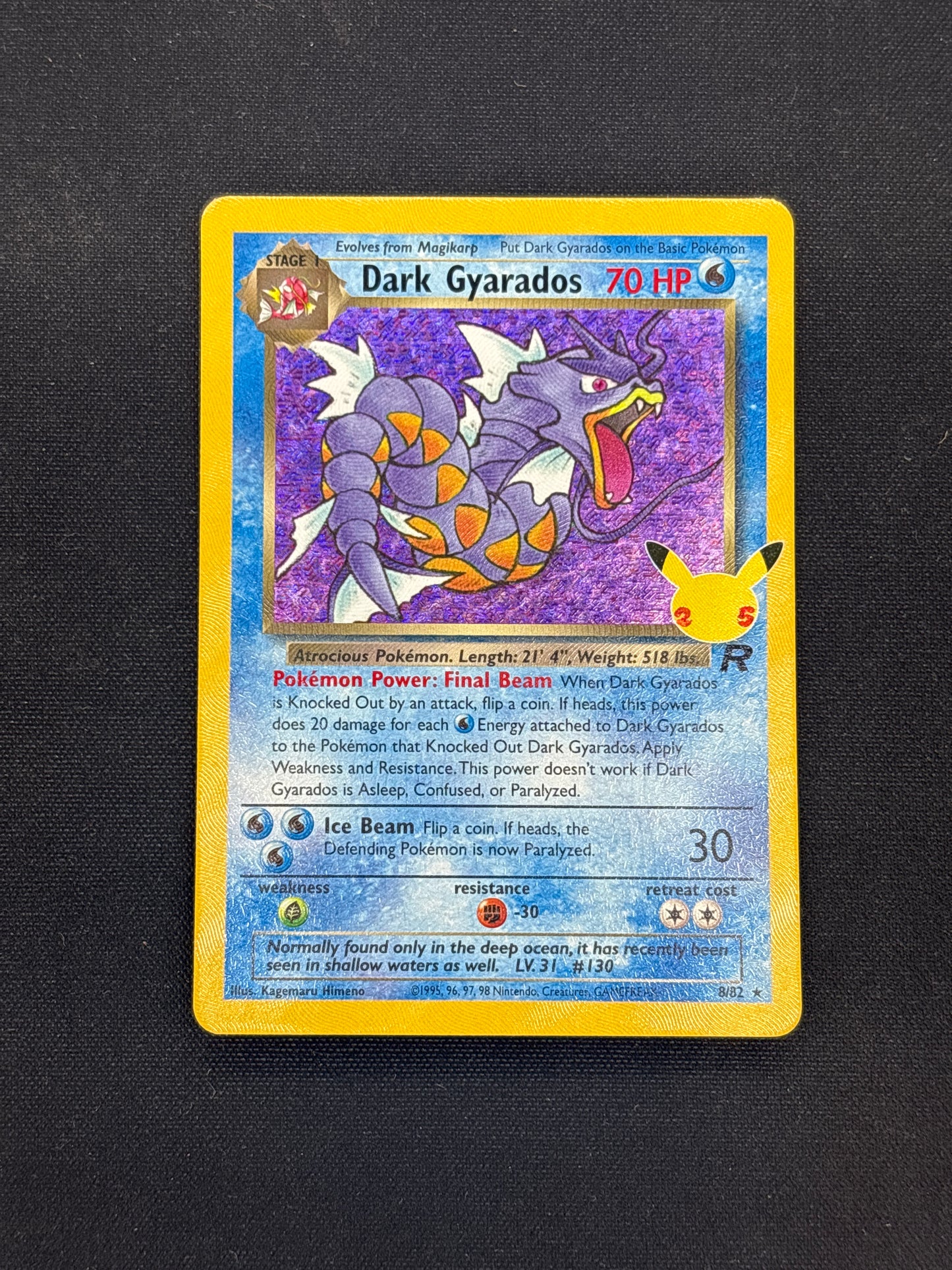 Auction Lot 218: Dark Gyarados Holo Rare Celebrations Card Conditions Vary