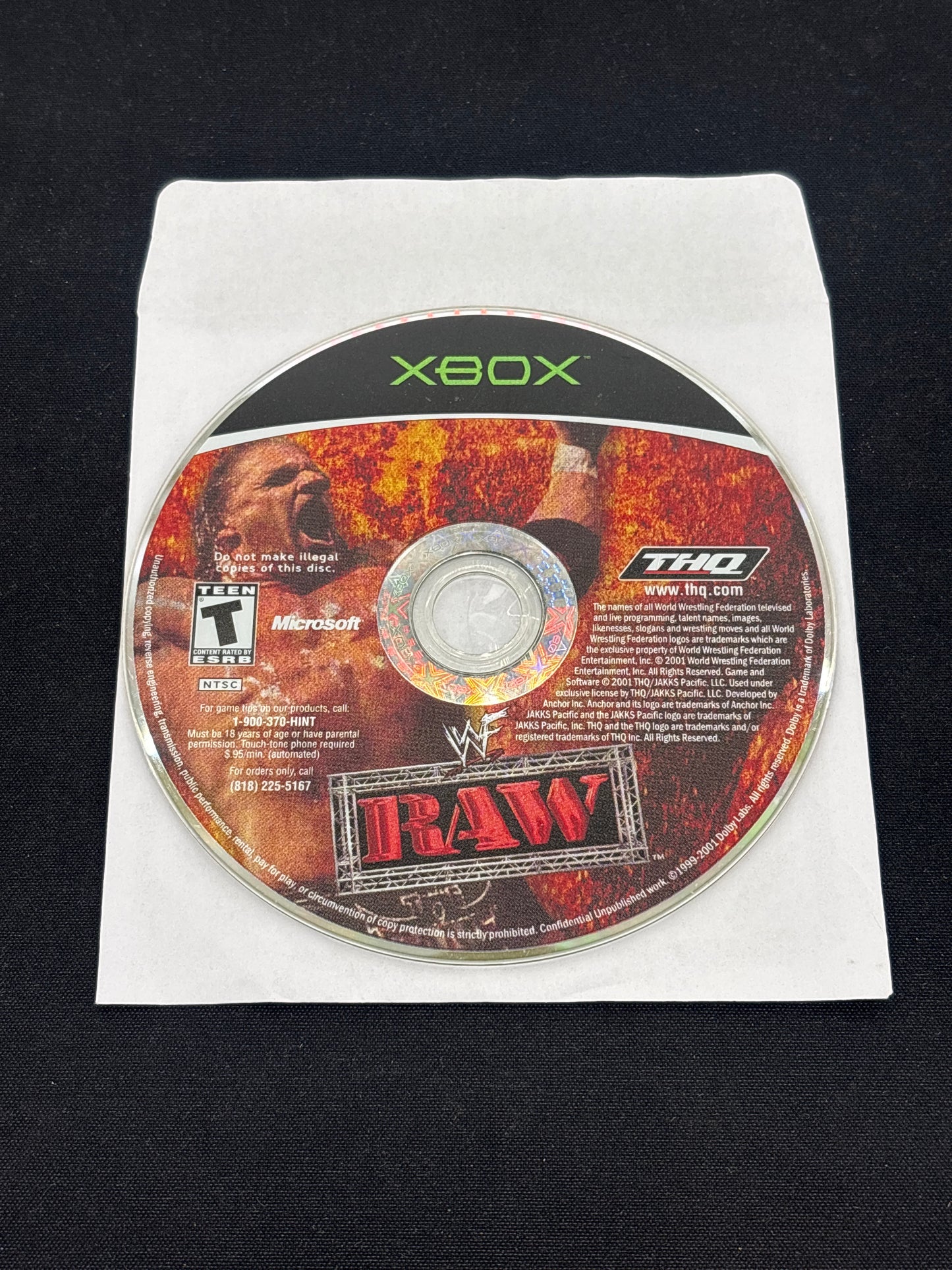 Auction Lot 196: XBOX Video Game WWE Raw Loose