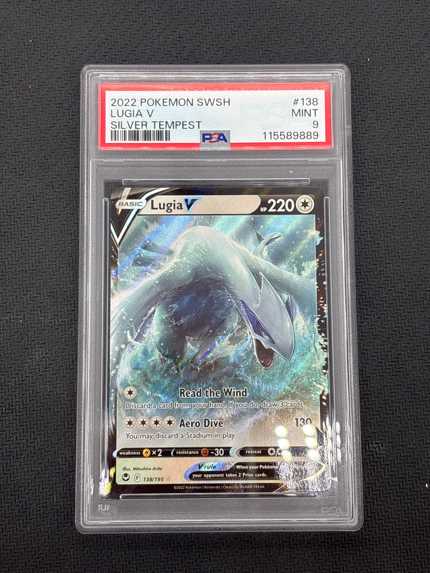 Auction Lot 153: PSA 9 Lugia V Full Art Pokemon SWSH Silver Tempest