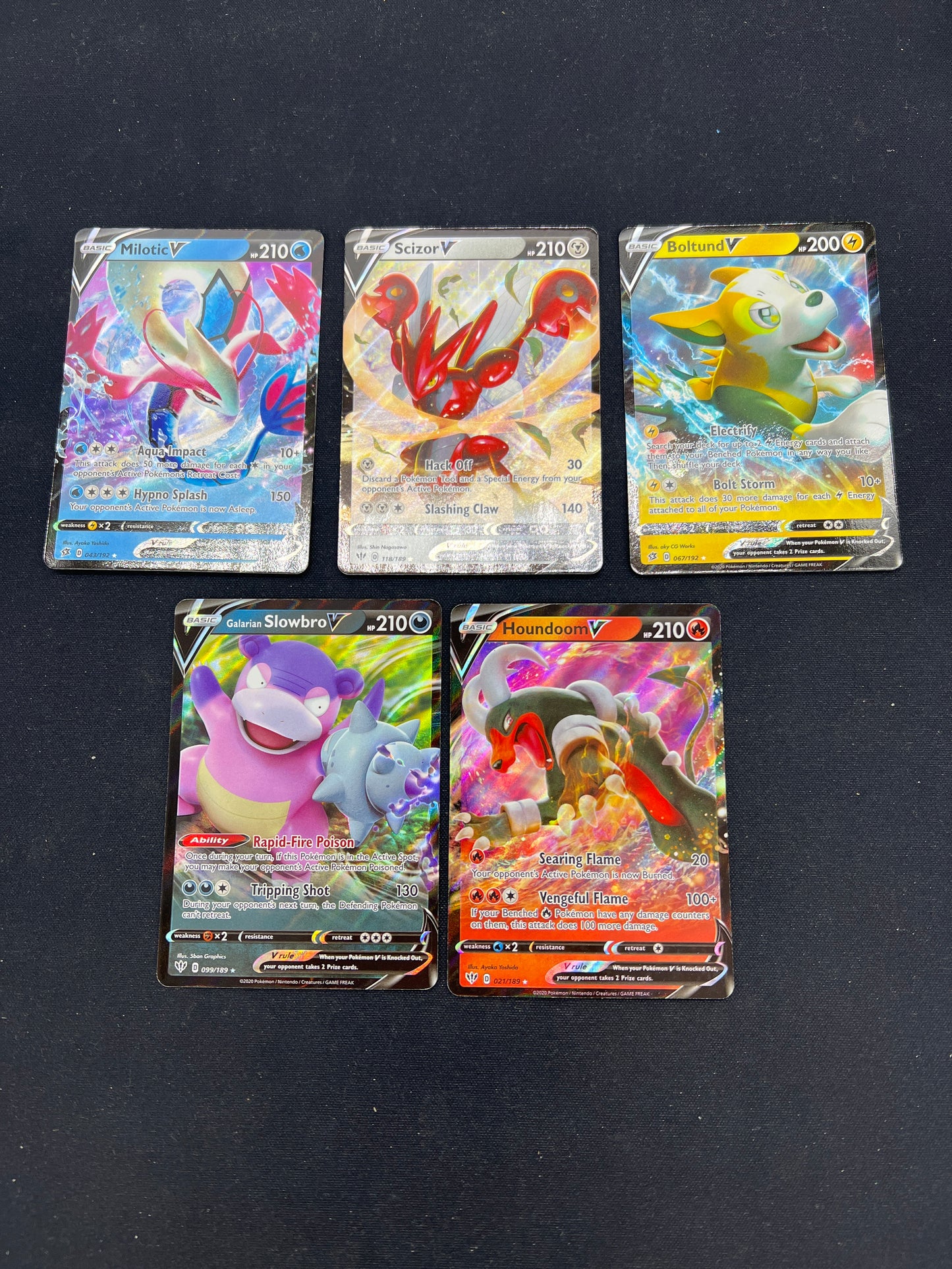 Auction Lot 99: Pokemon Cards Lot of 5 V Full Arts Conditions Vary
