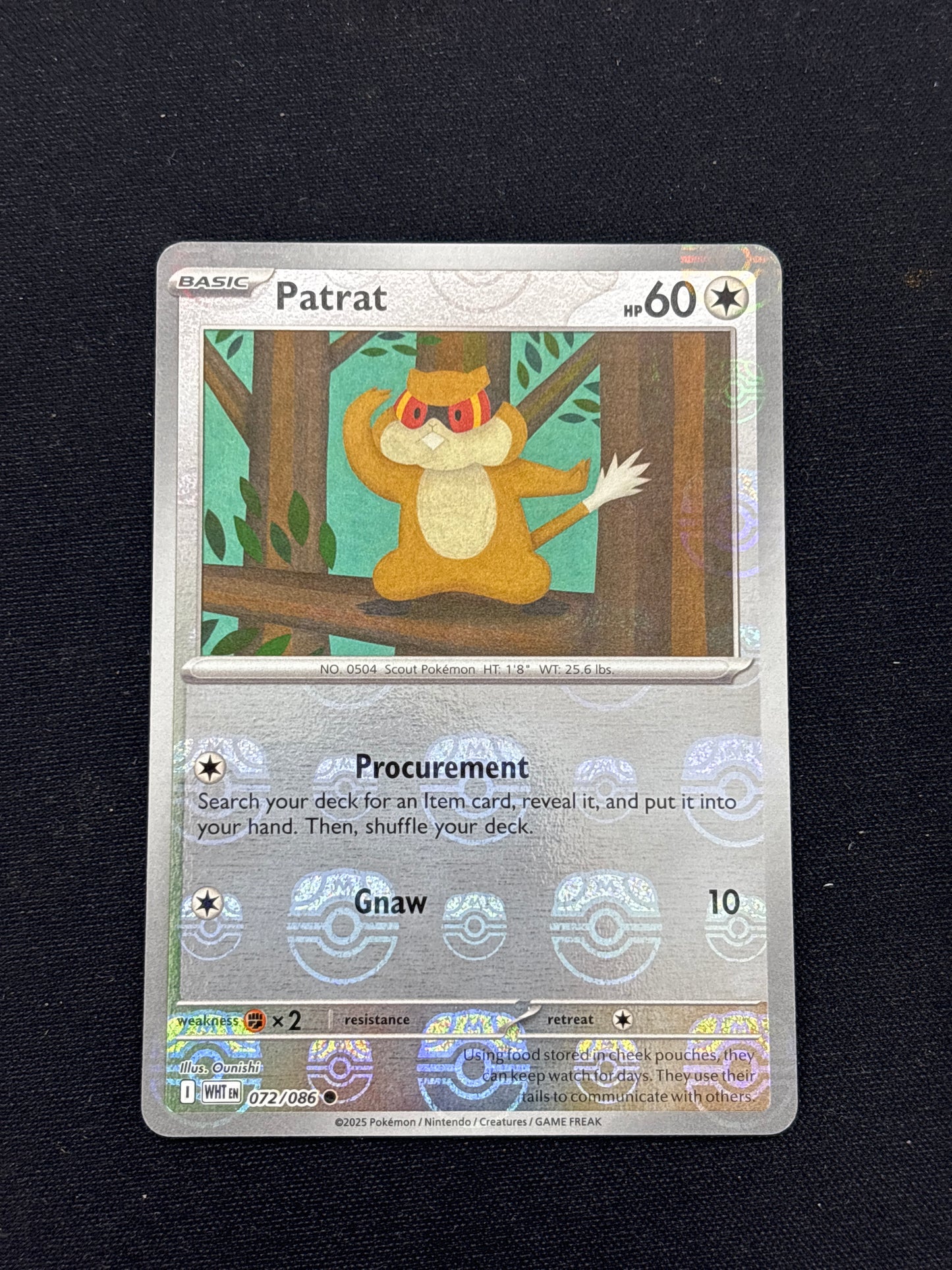 Auction Lot 255: Patrat Masterball Holo Pokemon White Flare Card Conditions Vary