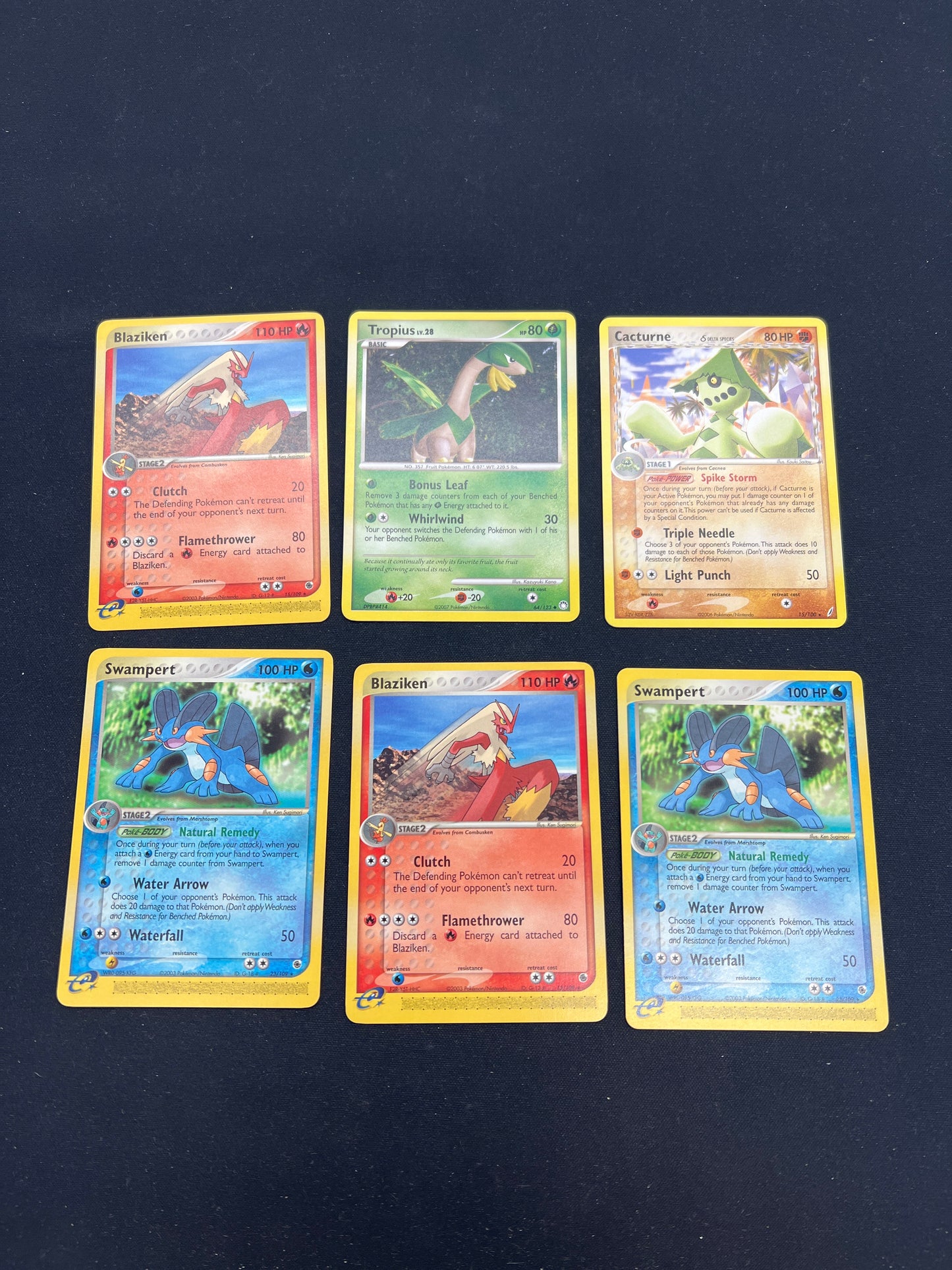 Auction Lot 143: Pokemon Cards Lot of 6 Mid Era Non Holo Rares Conditions Vary