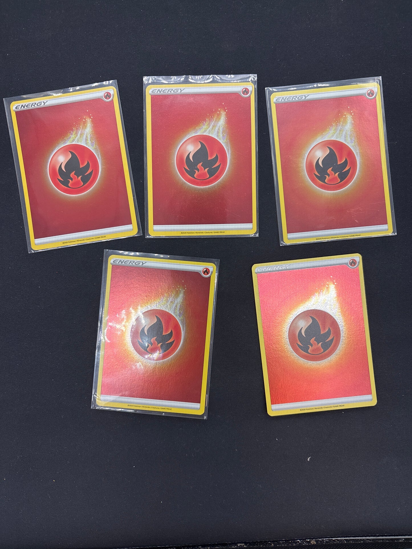Auction Lot 257: Fire Energy Holo Card Lot 2 Conditions Vary