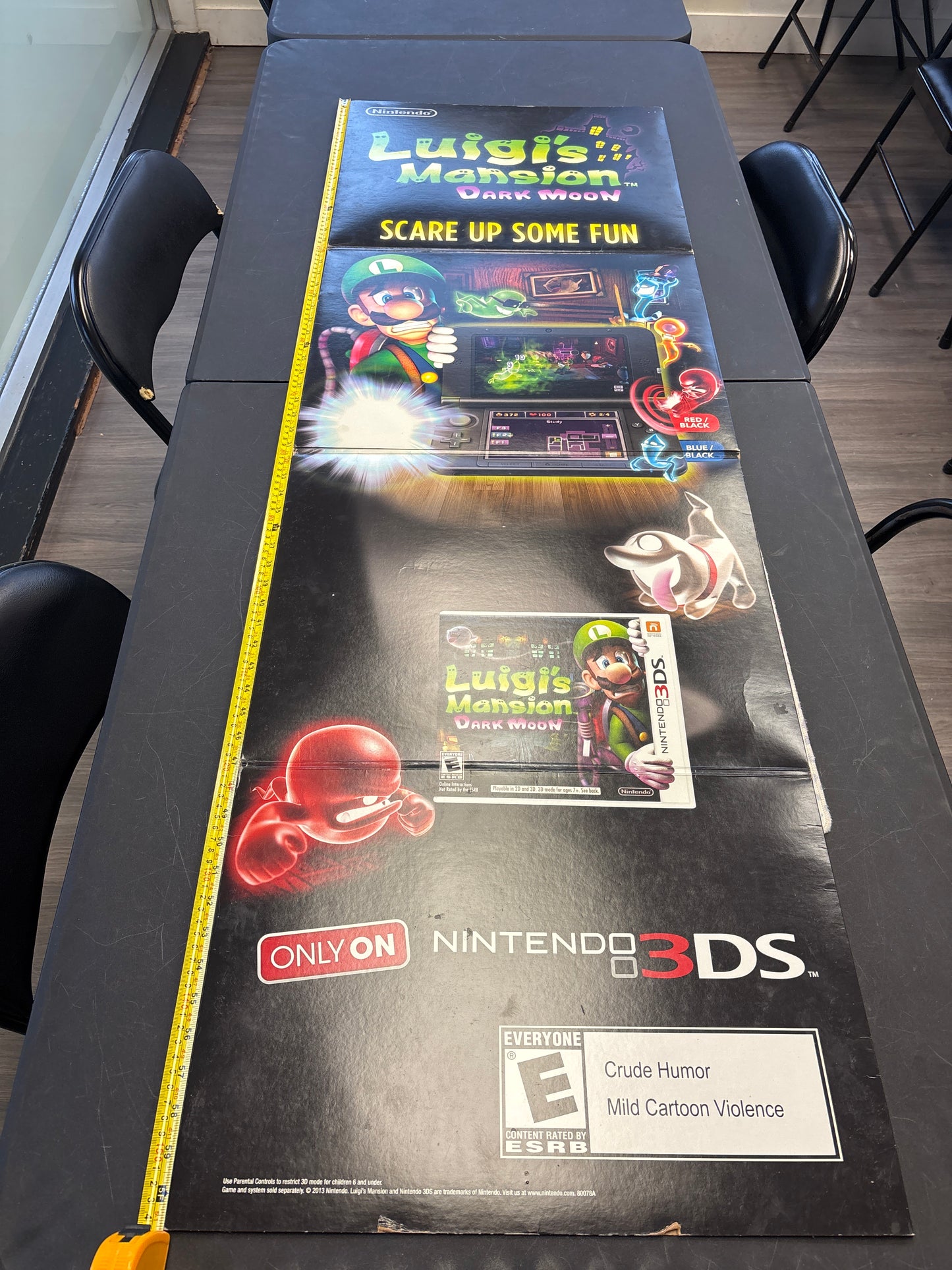 Auction Lot 241: Luigi's Mansion 3DS Cardboard Advertisement Stand 61 inches L 20 inches W