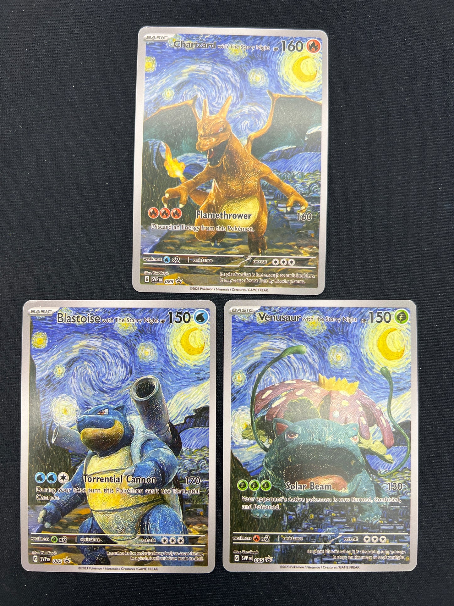 Auction Lot 440: Pokemon Cards CUSTOM Lot of 3 Van Gogh Conditions Vary