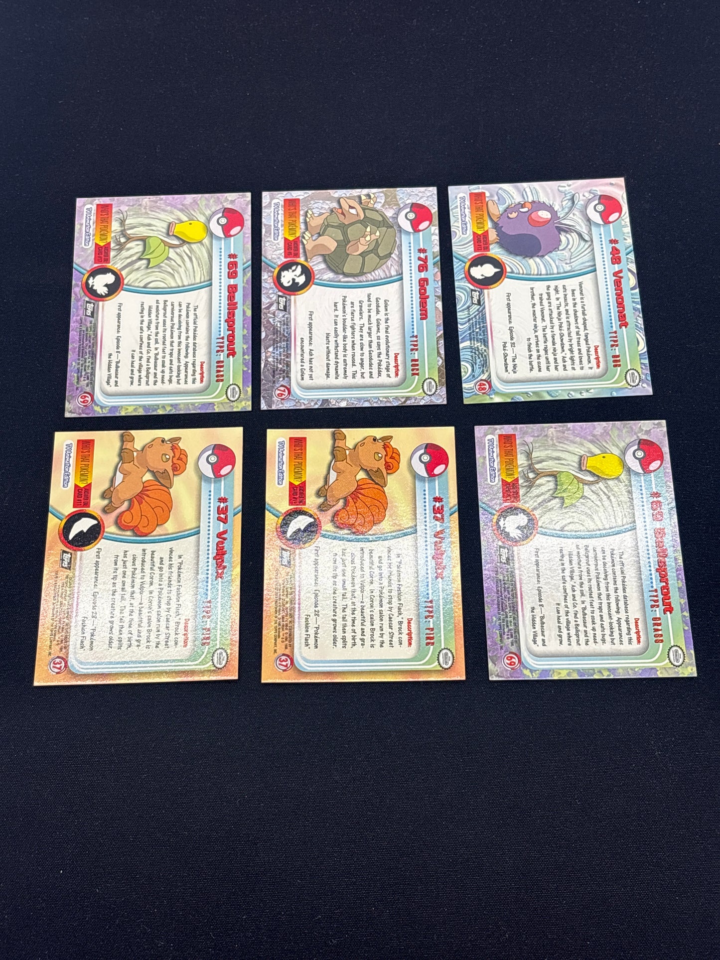 Auction Lot 94: Pokemon Topps Non Foil Card Lot of 6 Conditions Vary