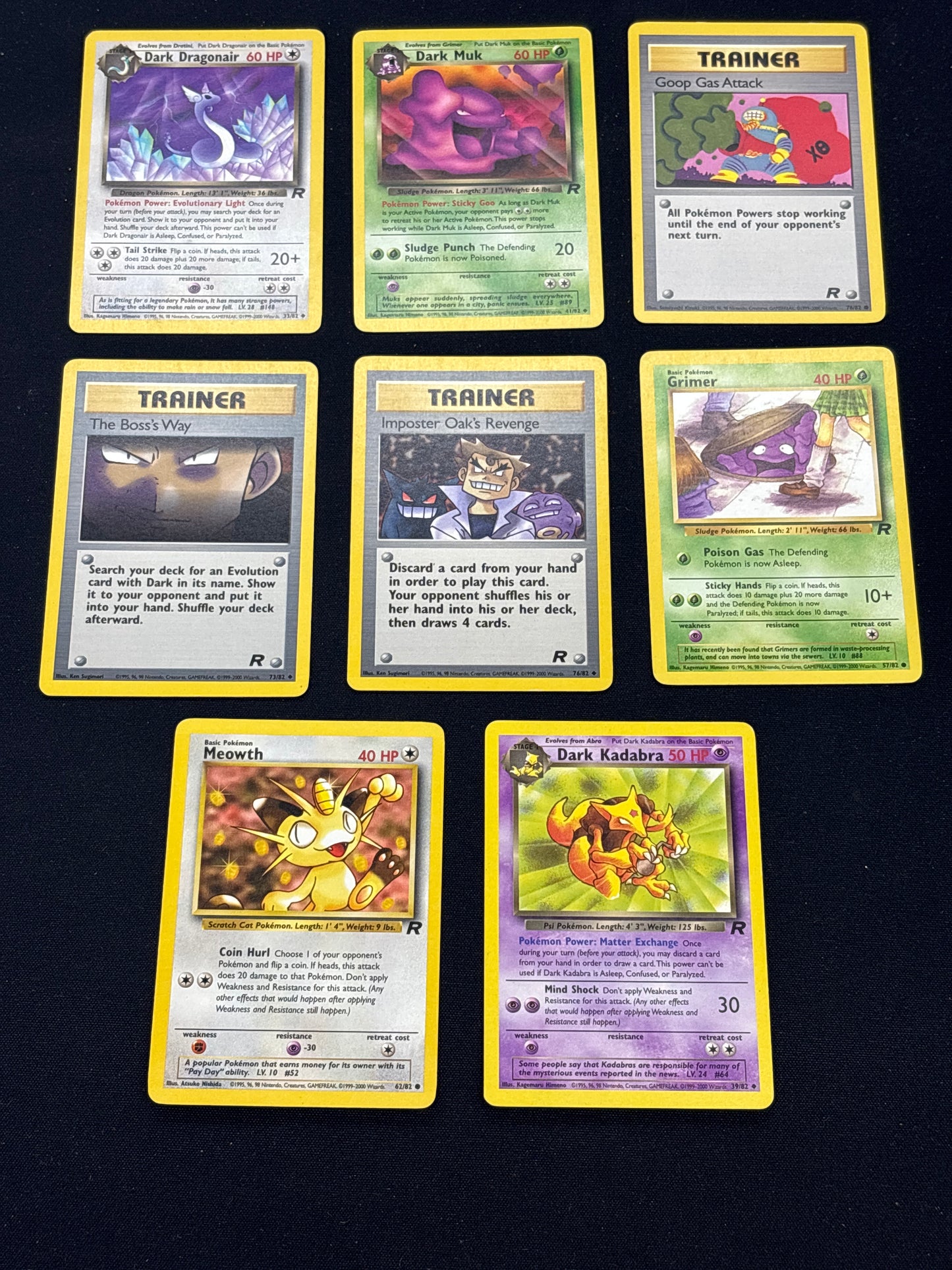 Auction Lot 45: Pokemon 8 Card Lot Rocket Conditions Vary