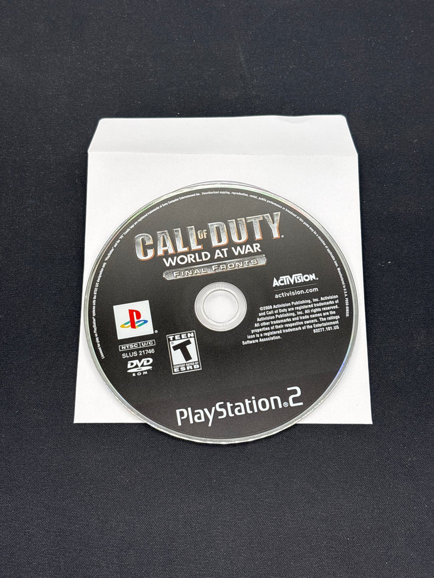 Auction Lot 74: Call of Duty World at War Final Fronts Video Game PlayStation 2 Loose