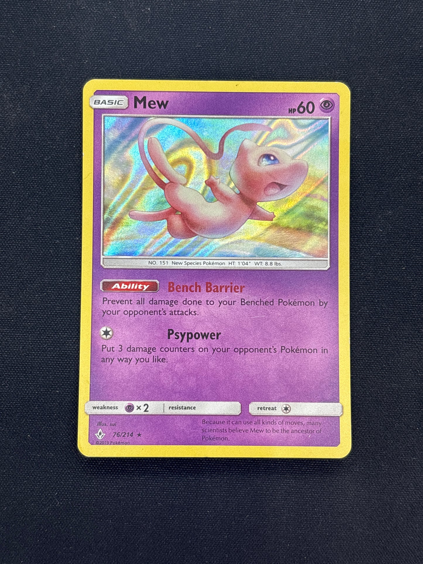 Auction Lot 216: Mew Holo Rare Card Conditions Vary