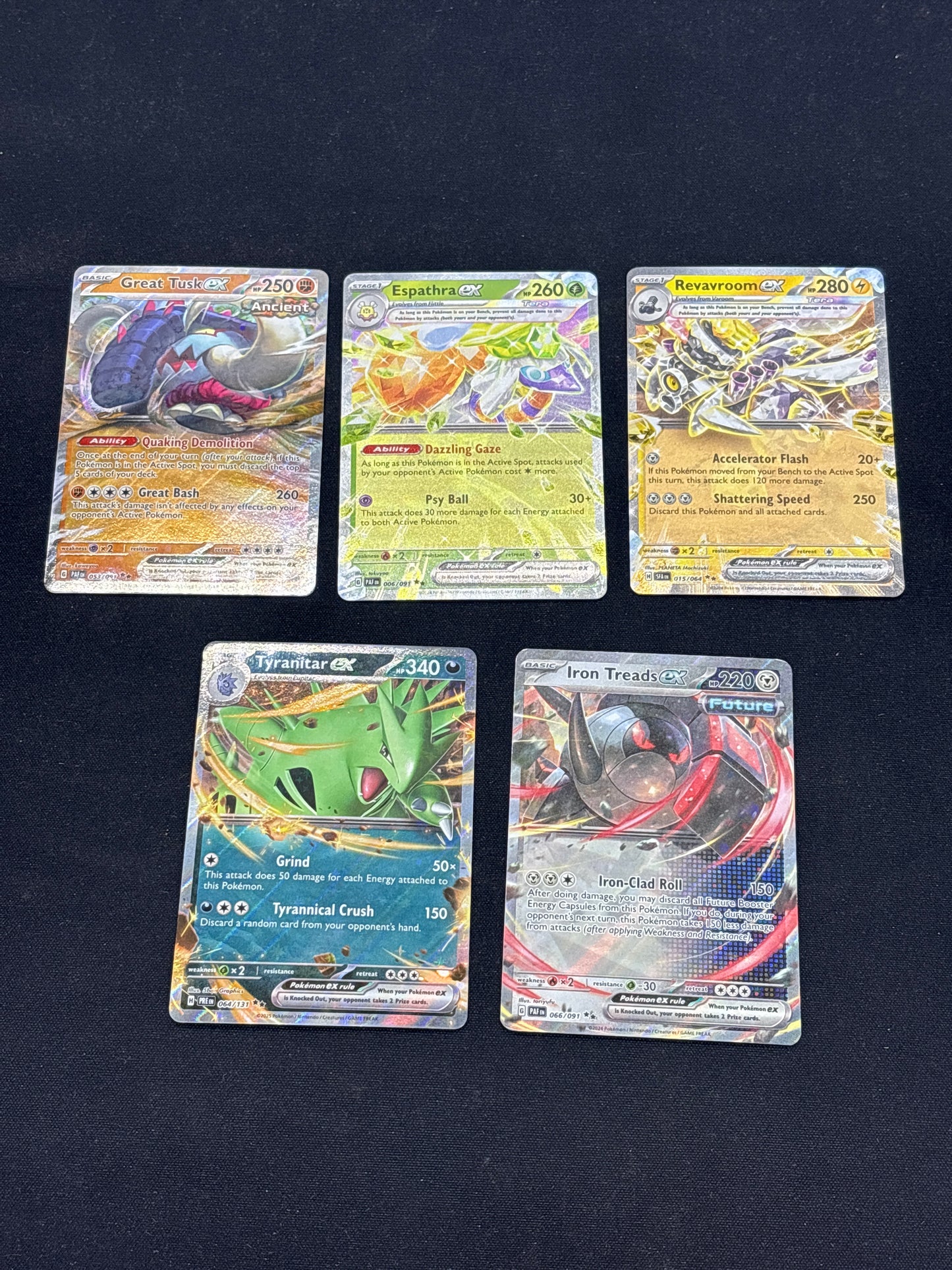 Auction Lot 34: Pokemon Cards Lot of 5 SV EX Double Rares Condition Vary