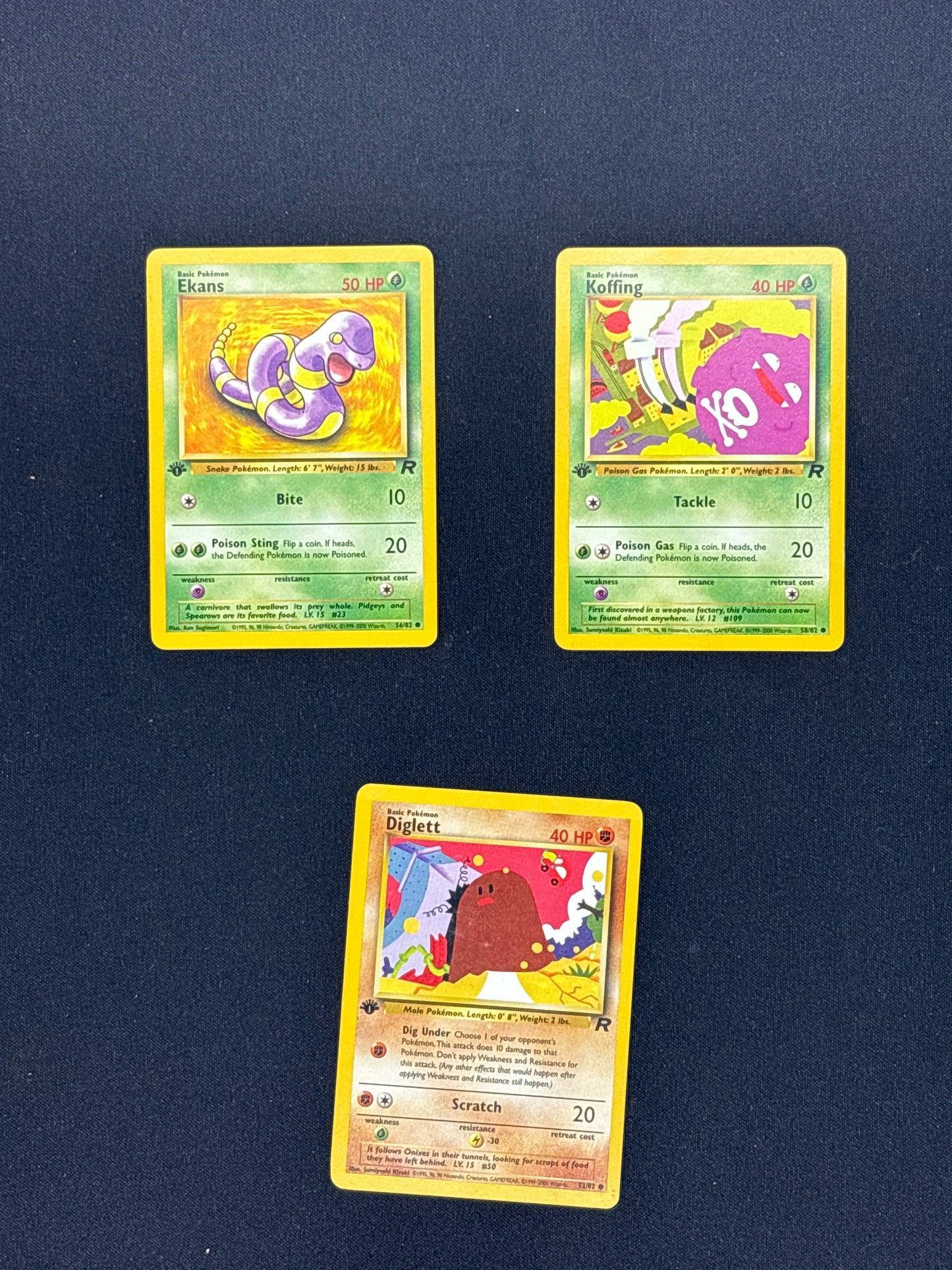 Auction Lot 94: Pokemon WOTC 1st Edition Team Rocket Common Card Lot 5 Conditions Vary