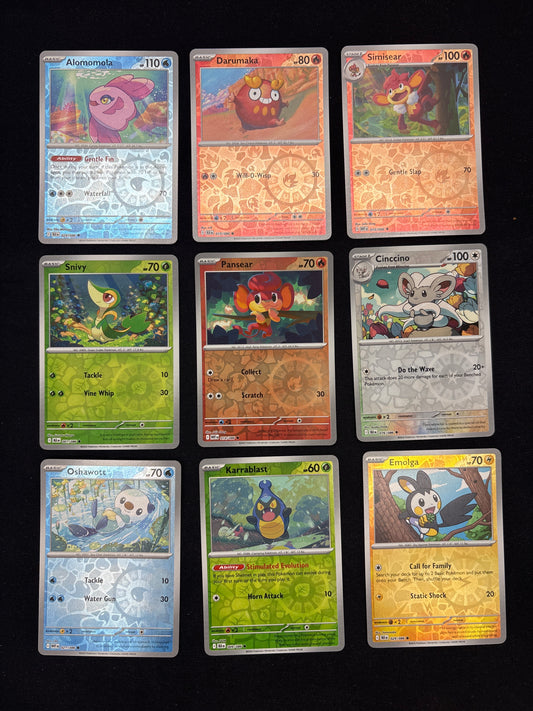 Auction Lot 292: Pokemon Black Bolt & White Flare Reverse Holo Card Lot Conditions Vary