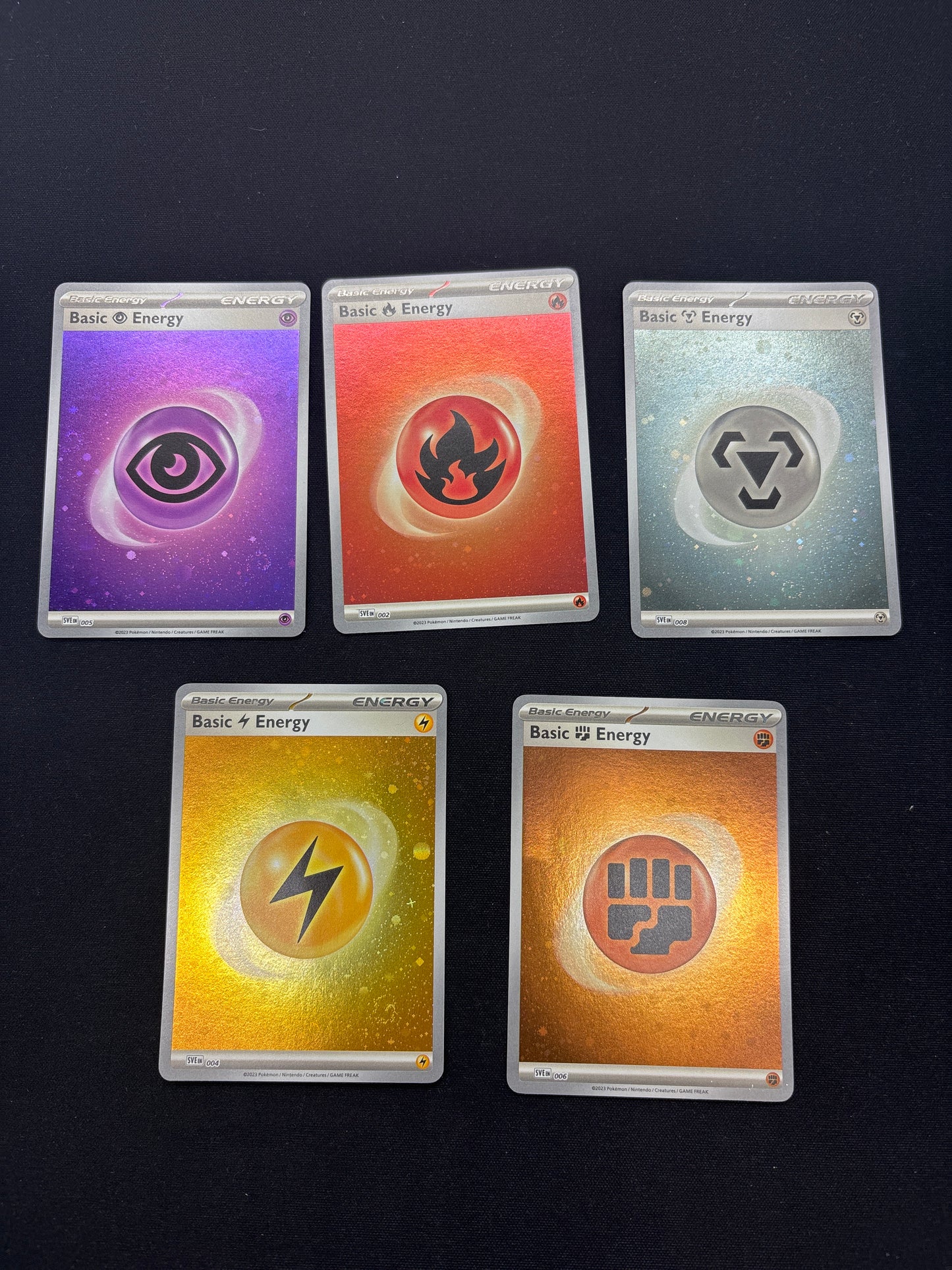 Auction Lot 225: Pokemon Cards SV Era Holo Energy Lot 3 Conditions Vary
