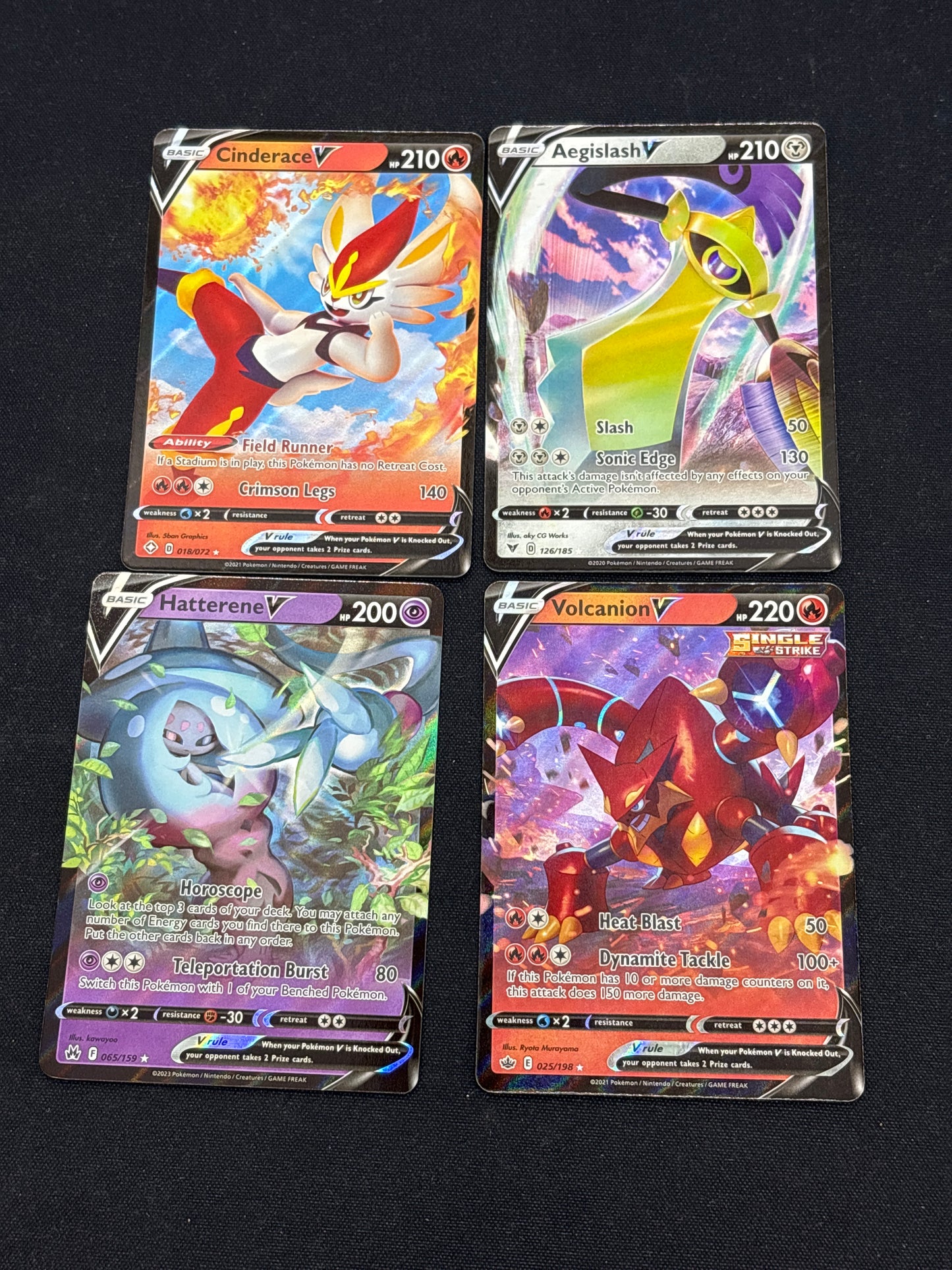 Auction Lot 232: Pokemon Cards Assorted Lot of 4 Full Art V's Conditions Vary