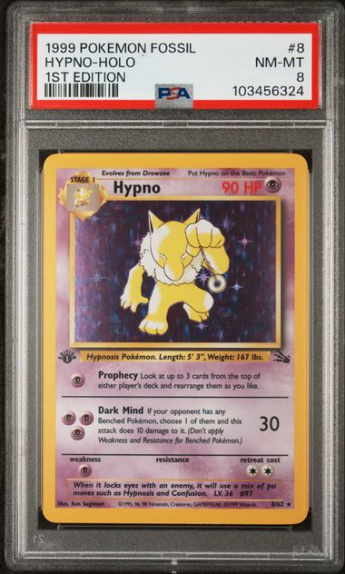 Hypno Fossil 1st Ed Psa 8