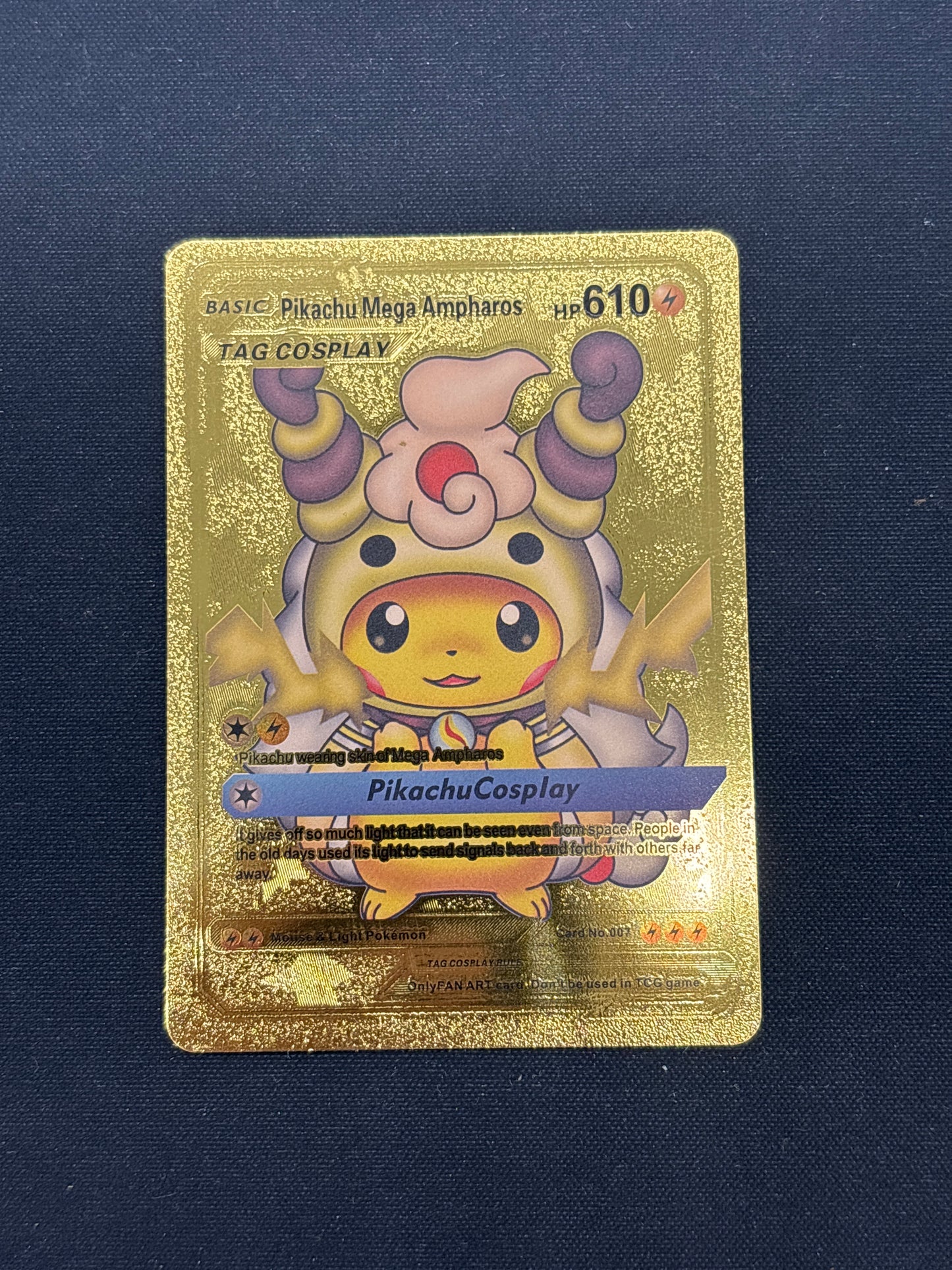 Auction Lot 275: Pokemon Cards CUSTOM Gold Pikachu Conditions Vary