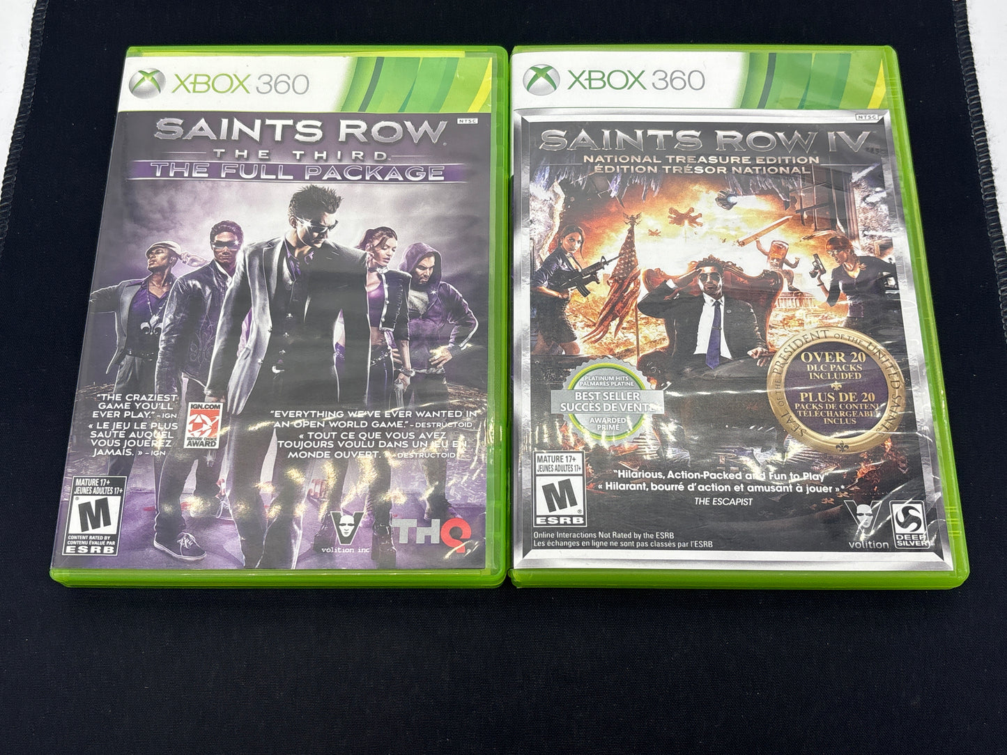 Auction Lot 215: XBOX 360 Video Game Lot of 2 Saints Row The Third Full Package Saints Row IV National Treasure Edition CIB