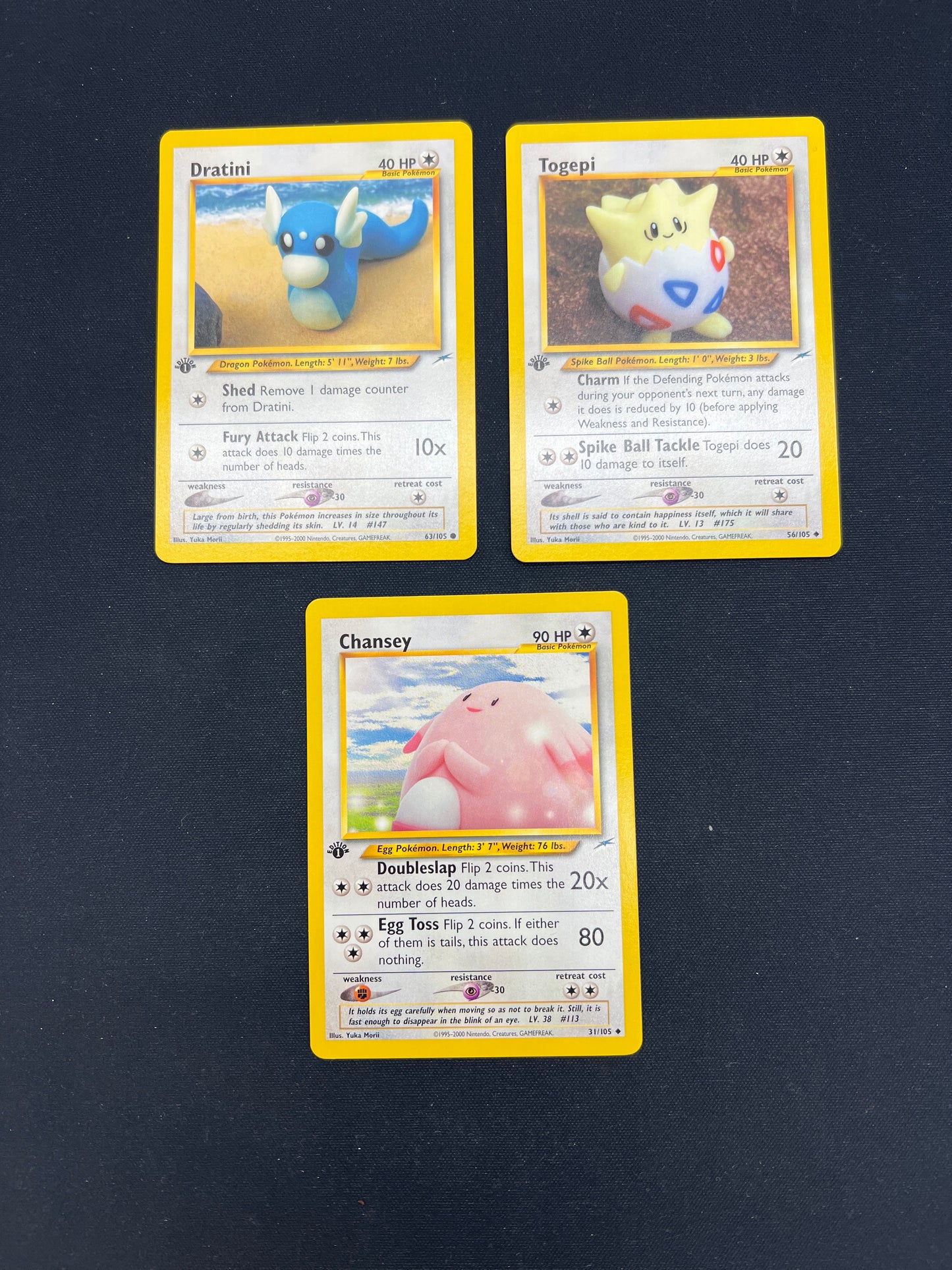Auction Lot 6: Pokemon Cards Lot of 3 Assorted Normal Type 1st Edition Neo Destiny Conditions Vary