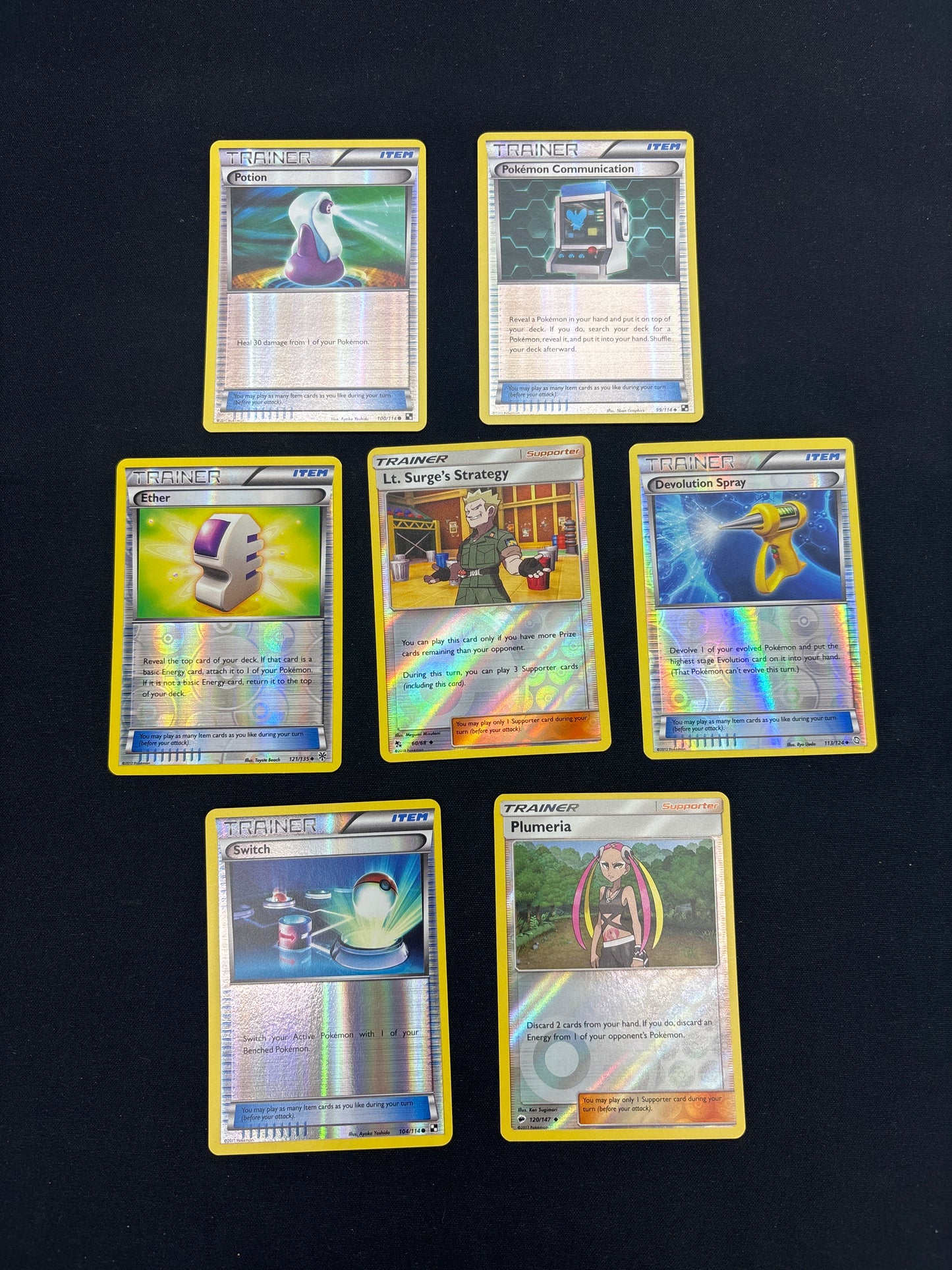 Auction Lot 51: Pokemon Reverse Holo Trainer Card Lot 4 Conditions Vary