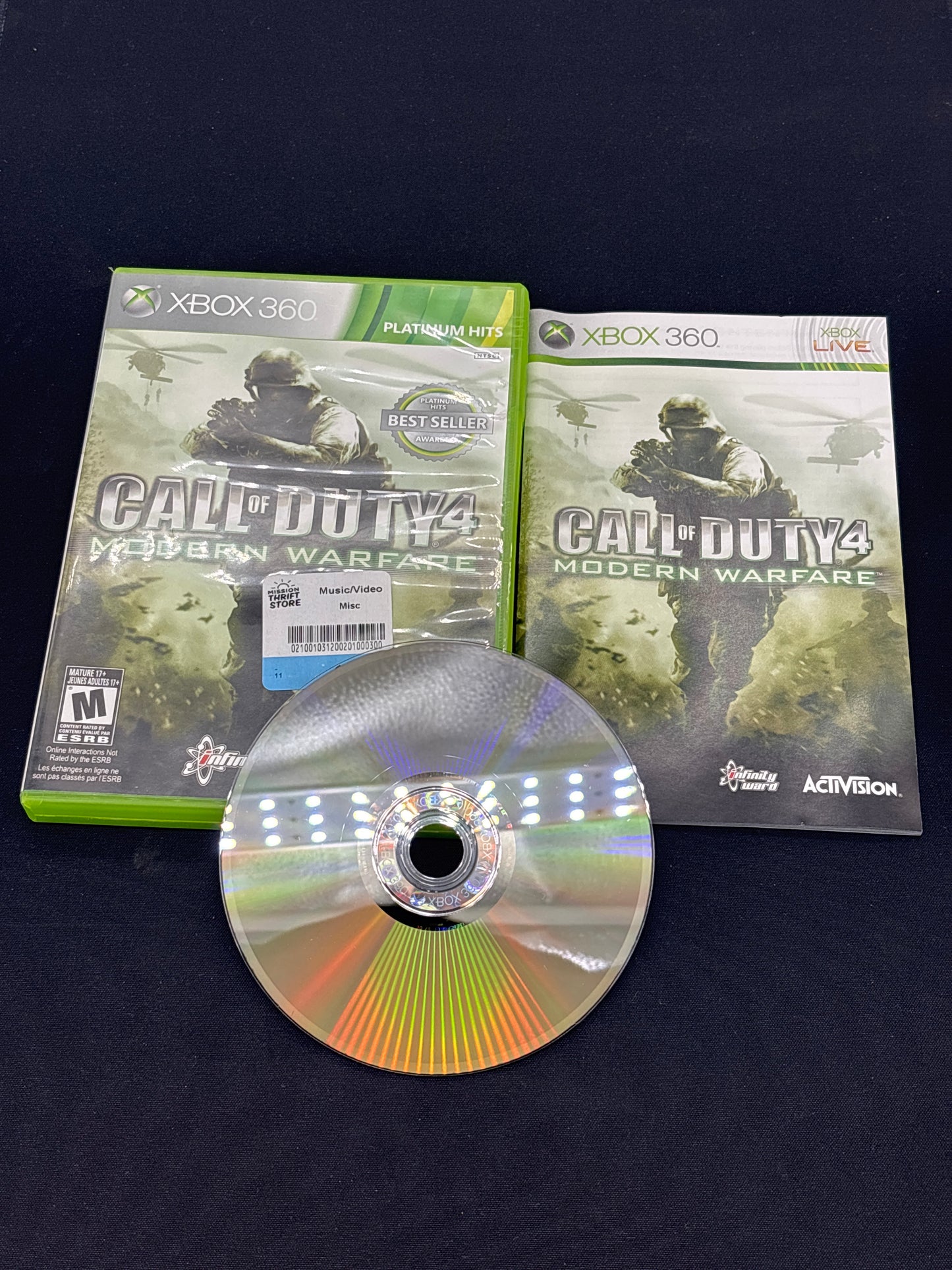 Auction Lot 149: Call of Duty 4 Modern Warfare XBOX 360 Video Game CIB