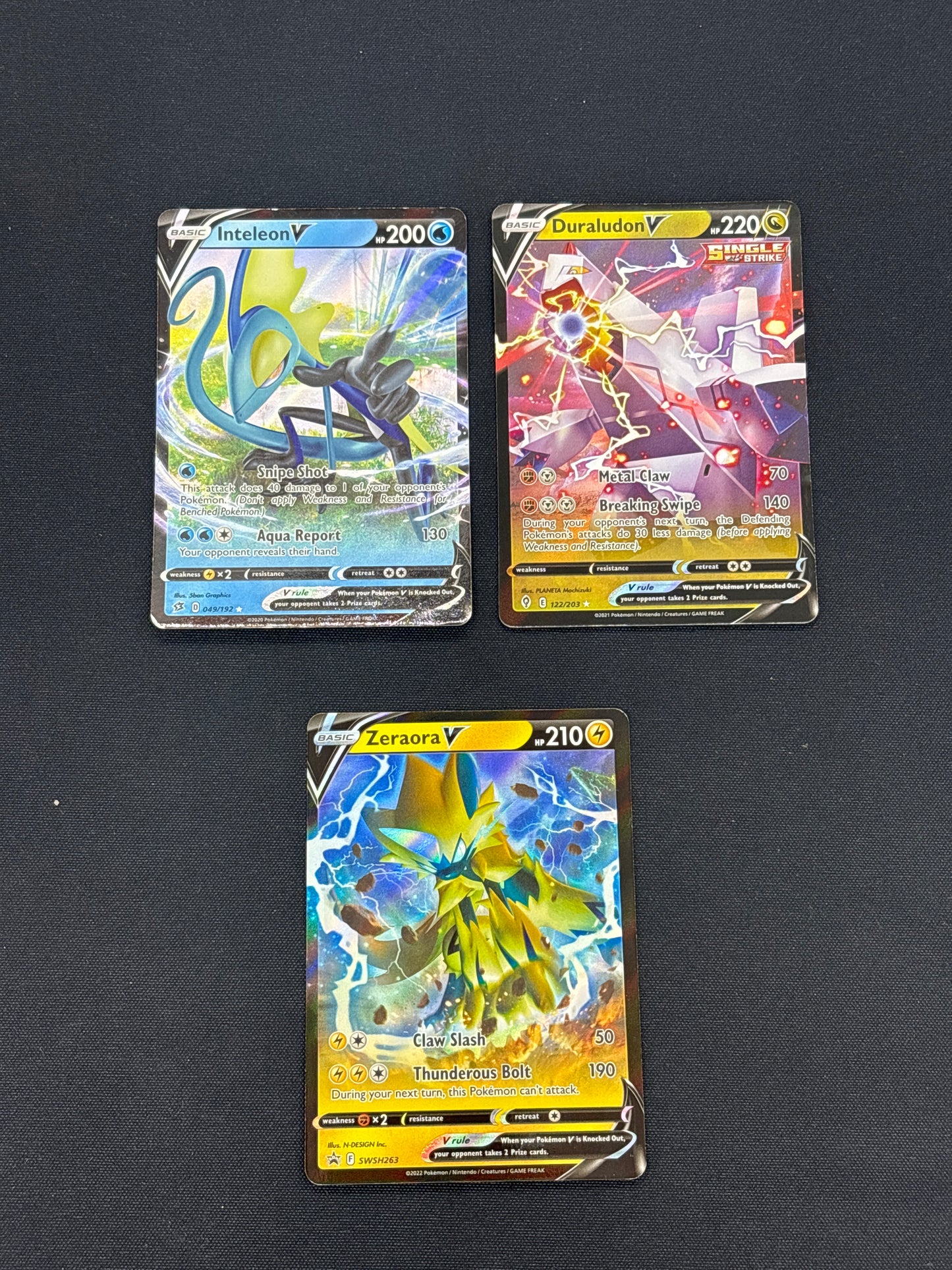 Auction Lot 187: Pokemon SWSH Full Art V Card Lot 2 Conditions Vary