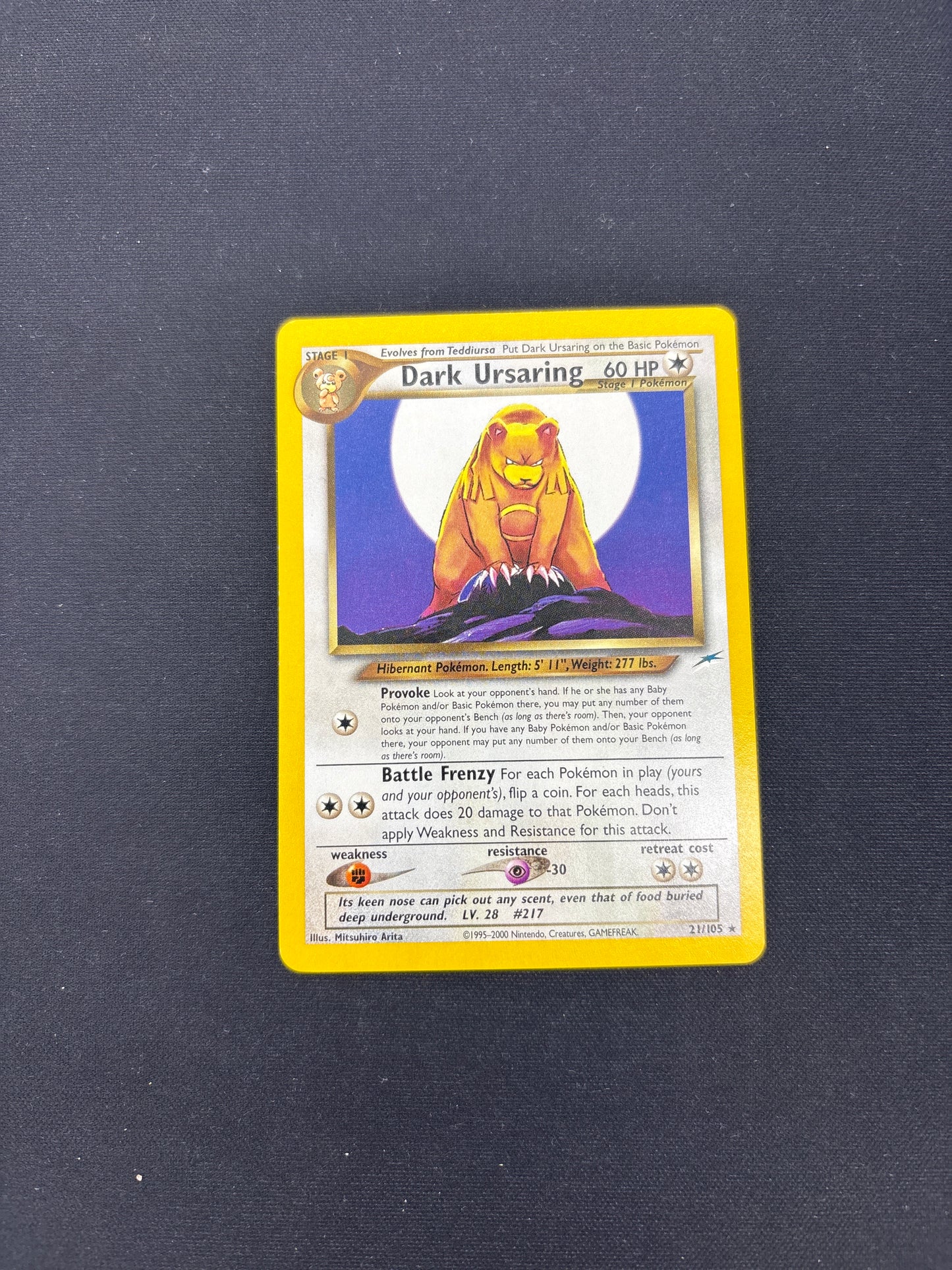 Auction Lot 249: Pokemon Cards Dark Ursaring Neo Destiny Conditions Vary
