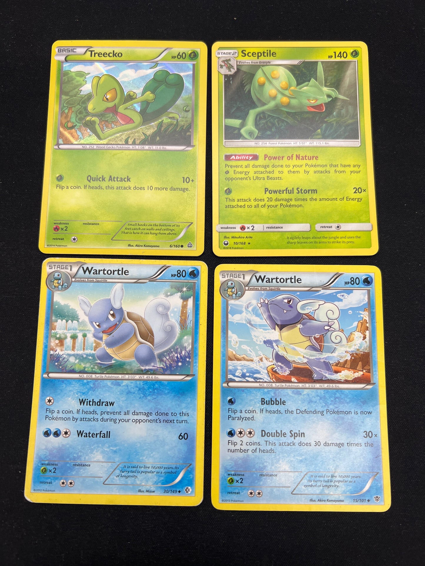 Auction Lot 162: Pokemon Cards Lot of 4 Starter Commons Uncommons Conditions Vary